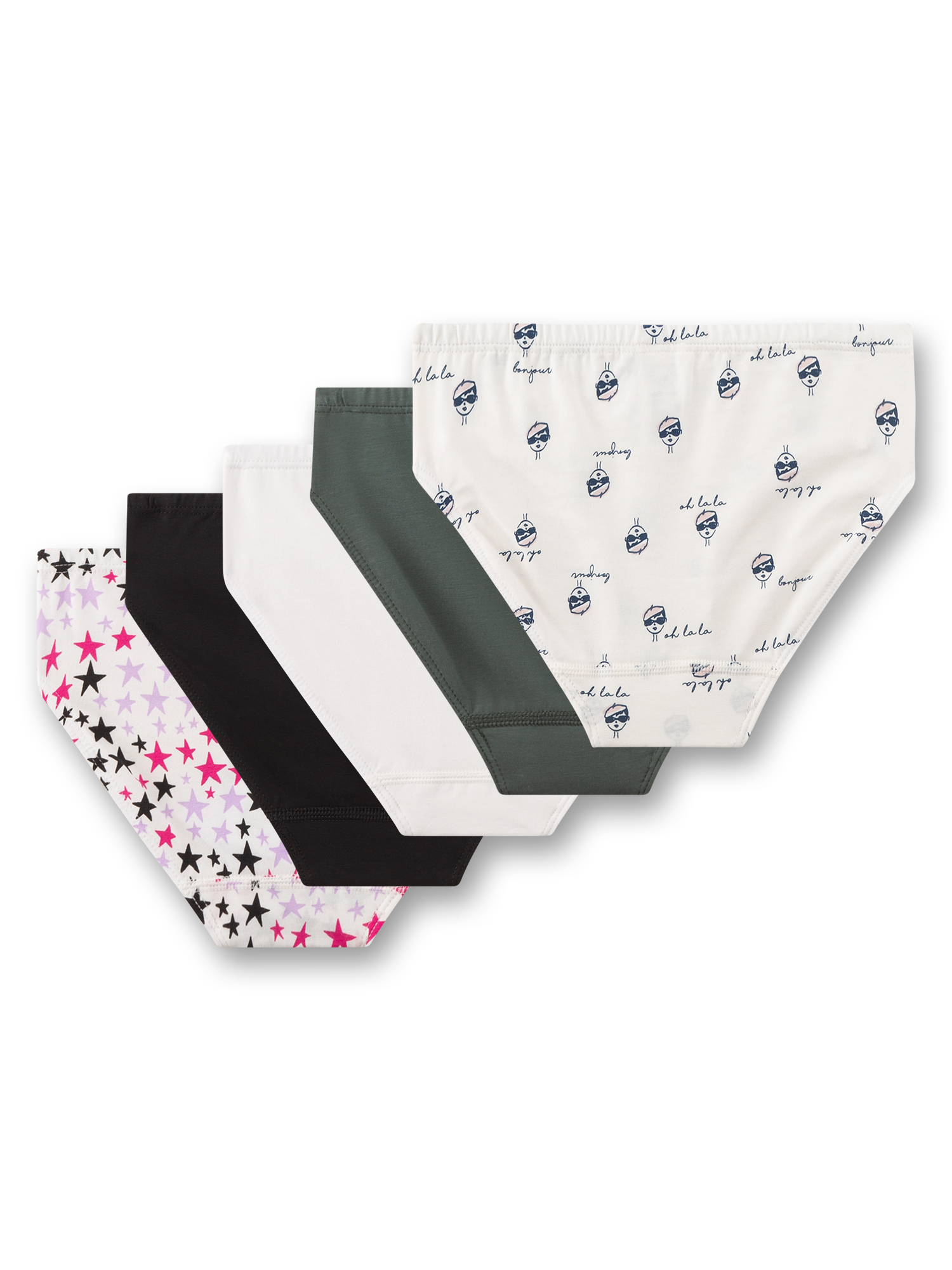 unterwäsche, slips, buntes set, sterne muster, mehrfachpack