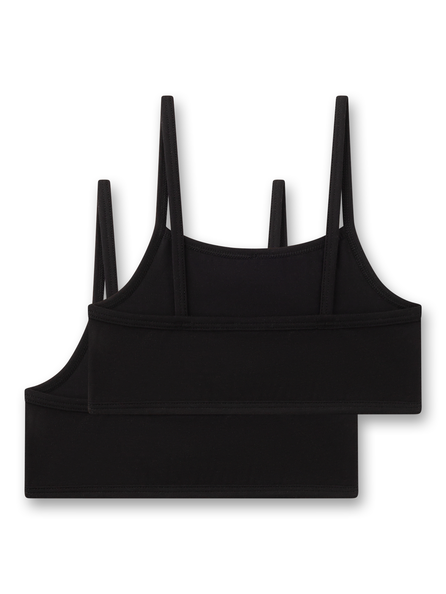 Schultergurt-Top, Spaghetti-Träger, Schwarz, Crop-Top, Tanktop