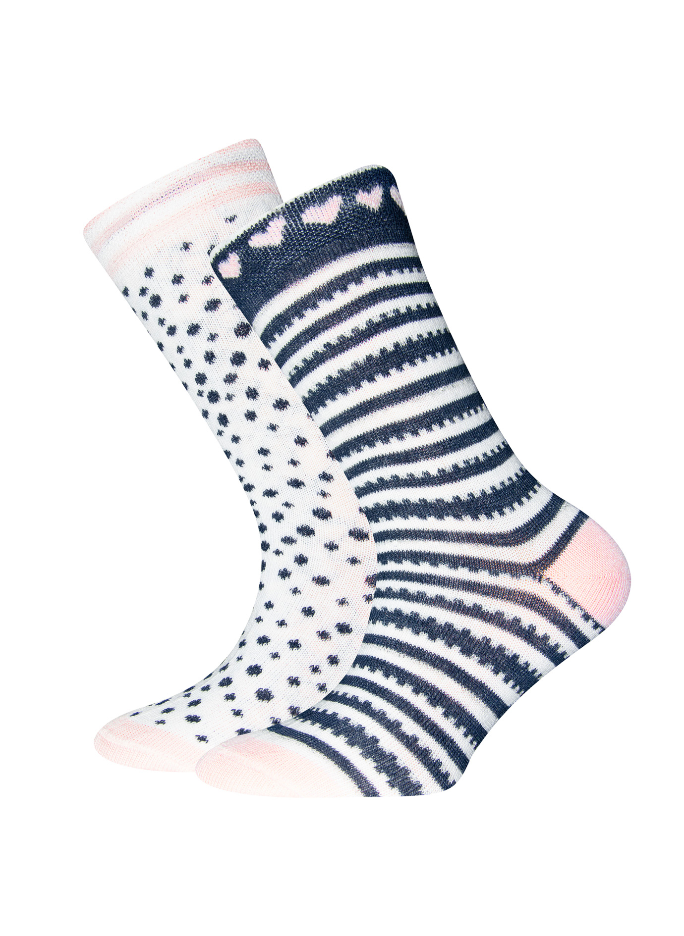 Mädchen-Socken (Doppelpack) Dots und Ringel