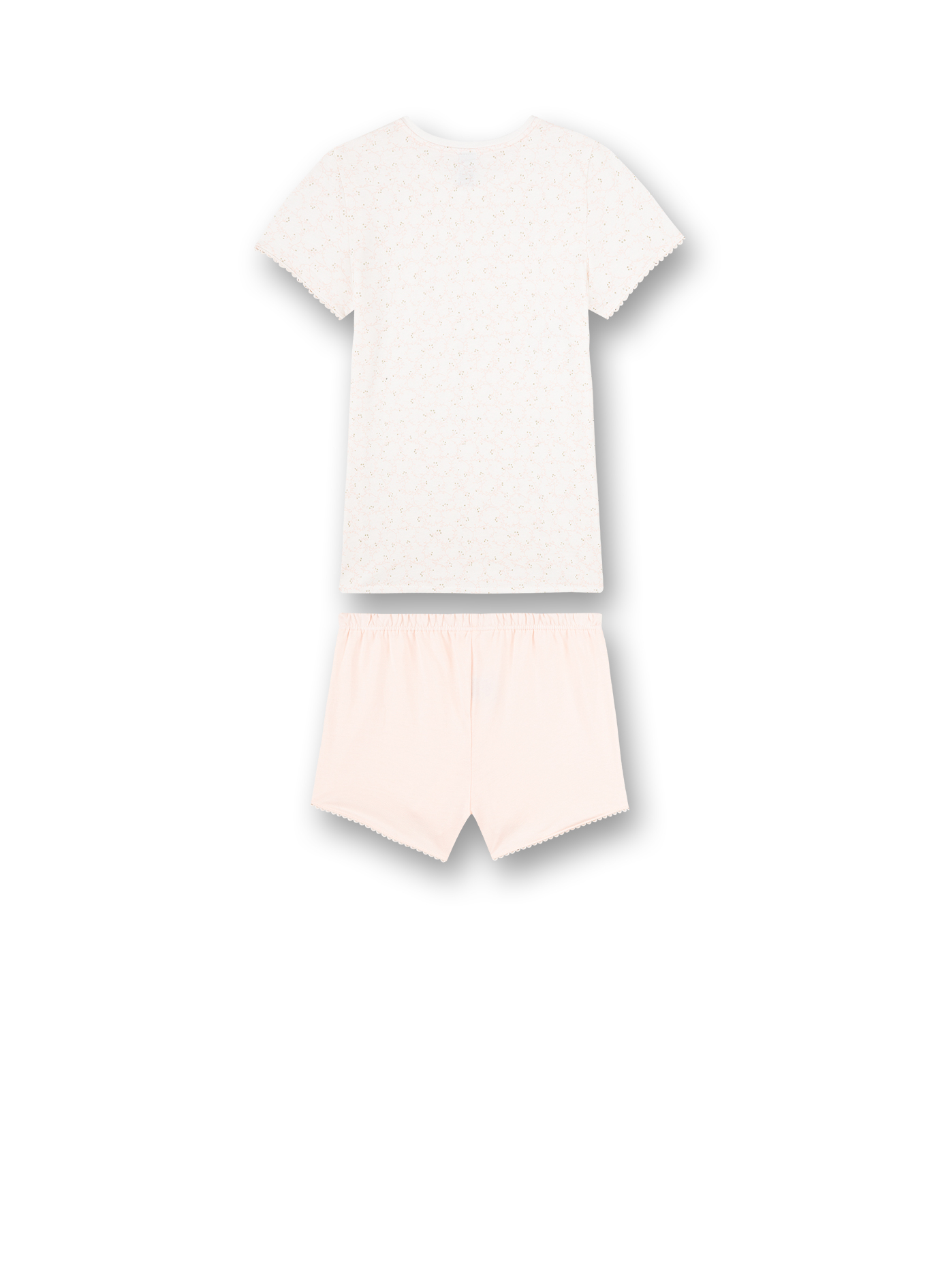Mädchen-Schlafanzug kurz Weiß Art Deco