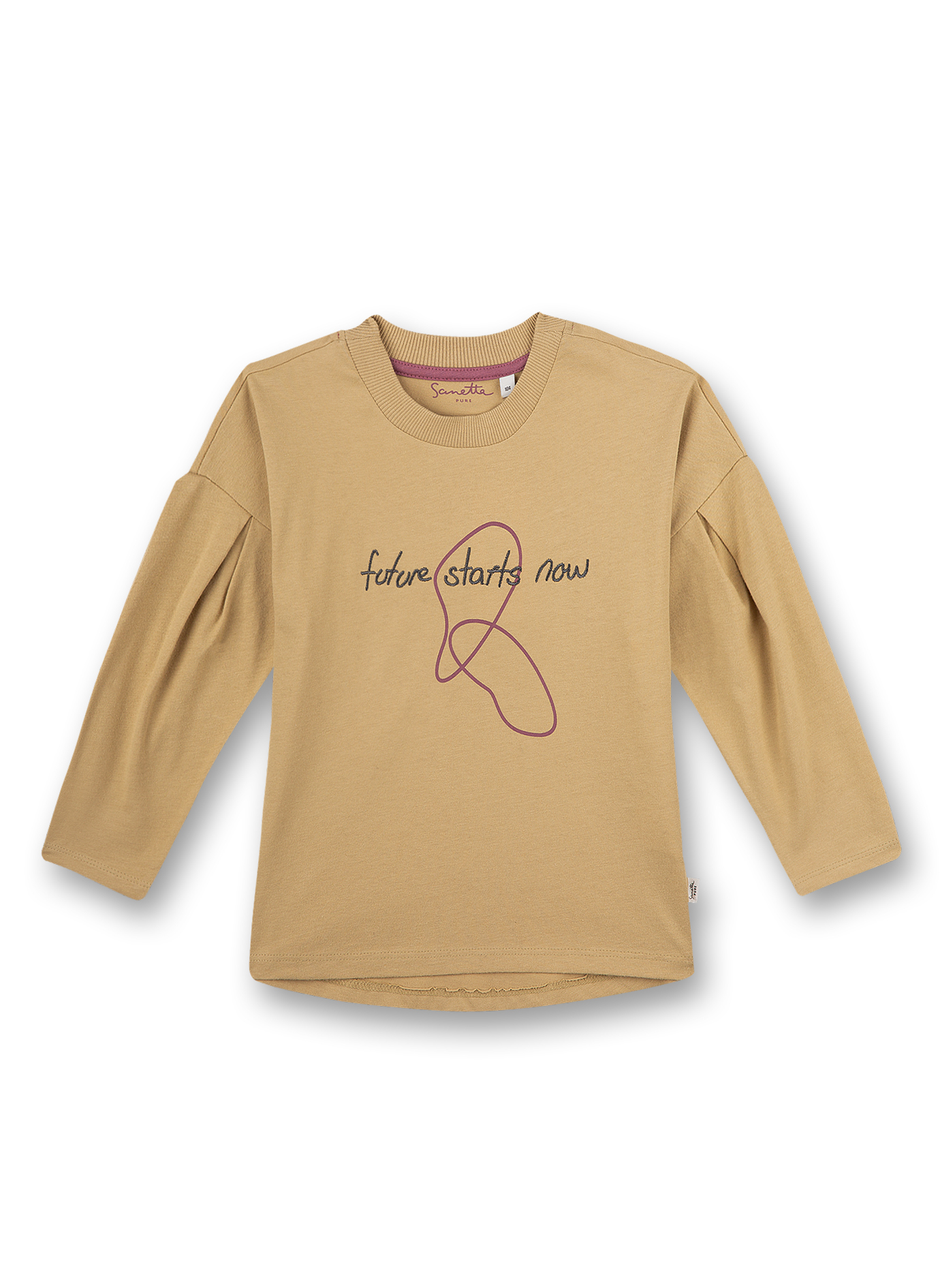 Mädchen-Shirt langarm Beige