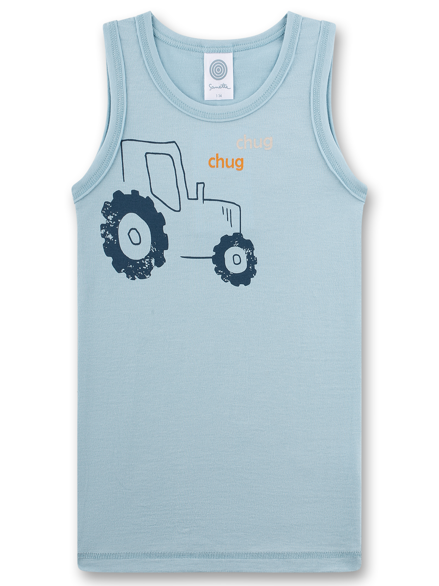 Jungen-Unterhemd hellblau Traktor