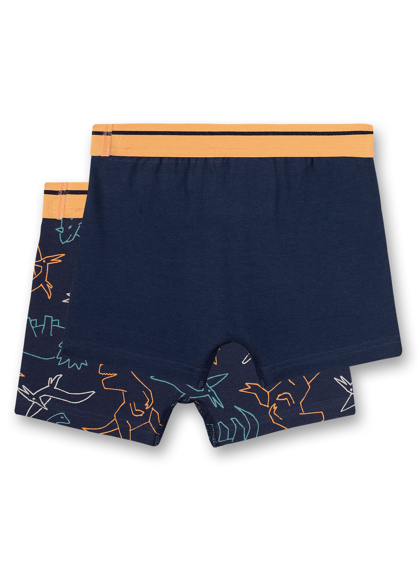Jungen-Hipshorts (Doppelpack) Blau Dino