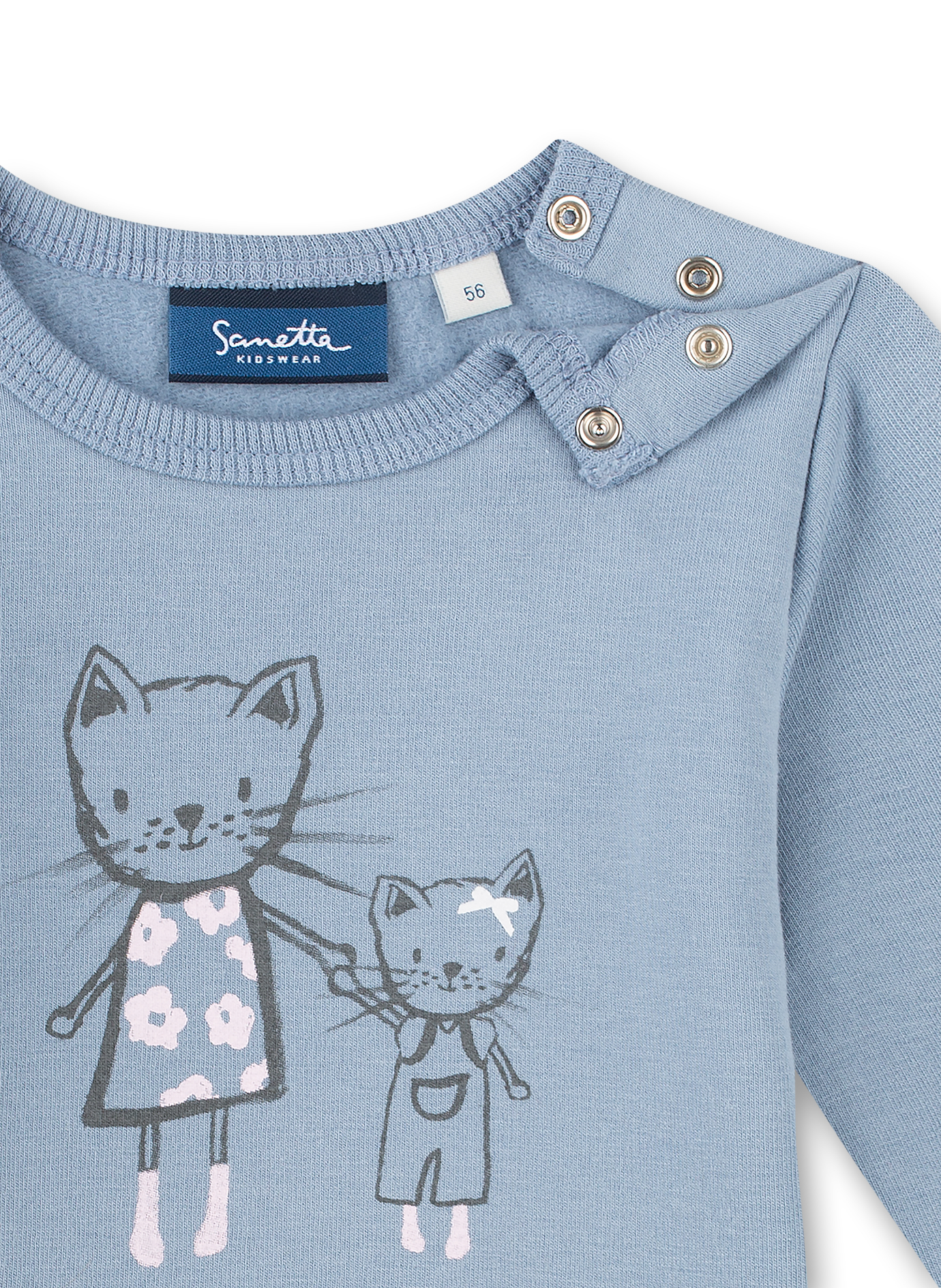 Mädchen-Sweatshirt Blau Emma the Cat 