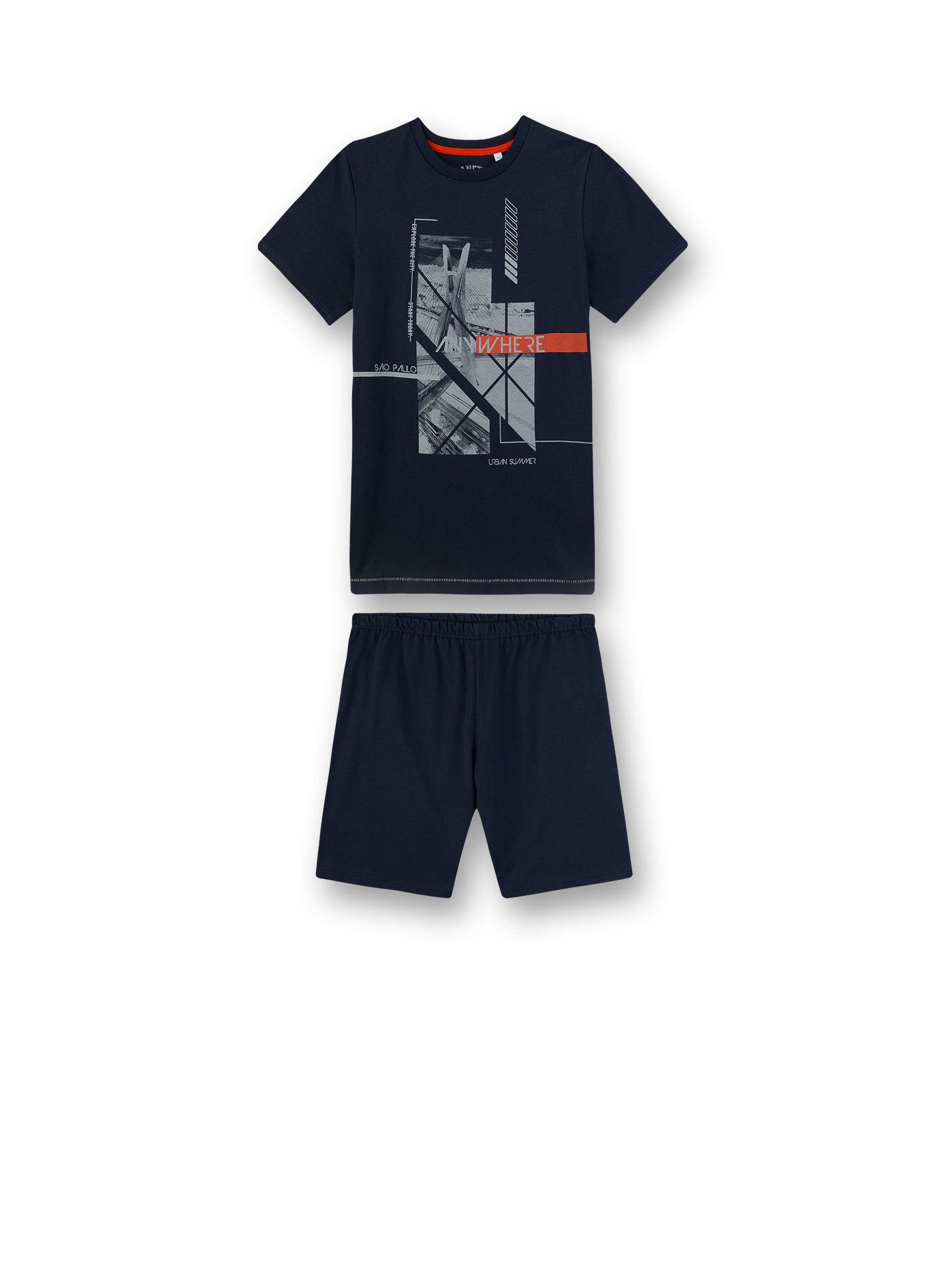 Jungen-Schlafanzug Dunkelblau Urban Summer