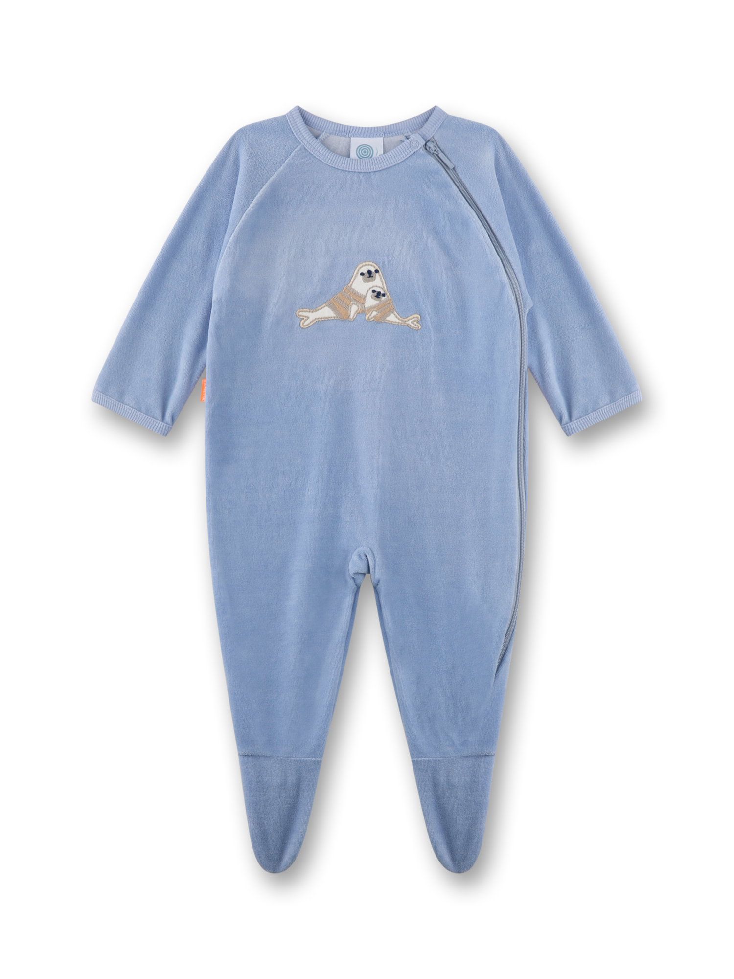 Baby-Strampler blau Robbe aus Nicki
