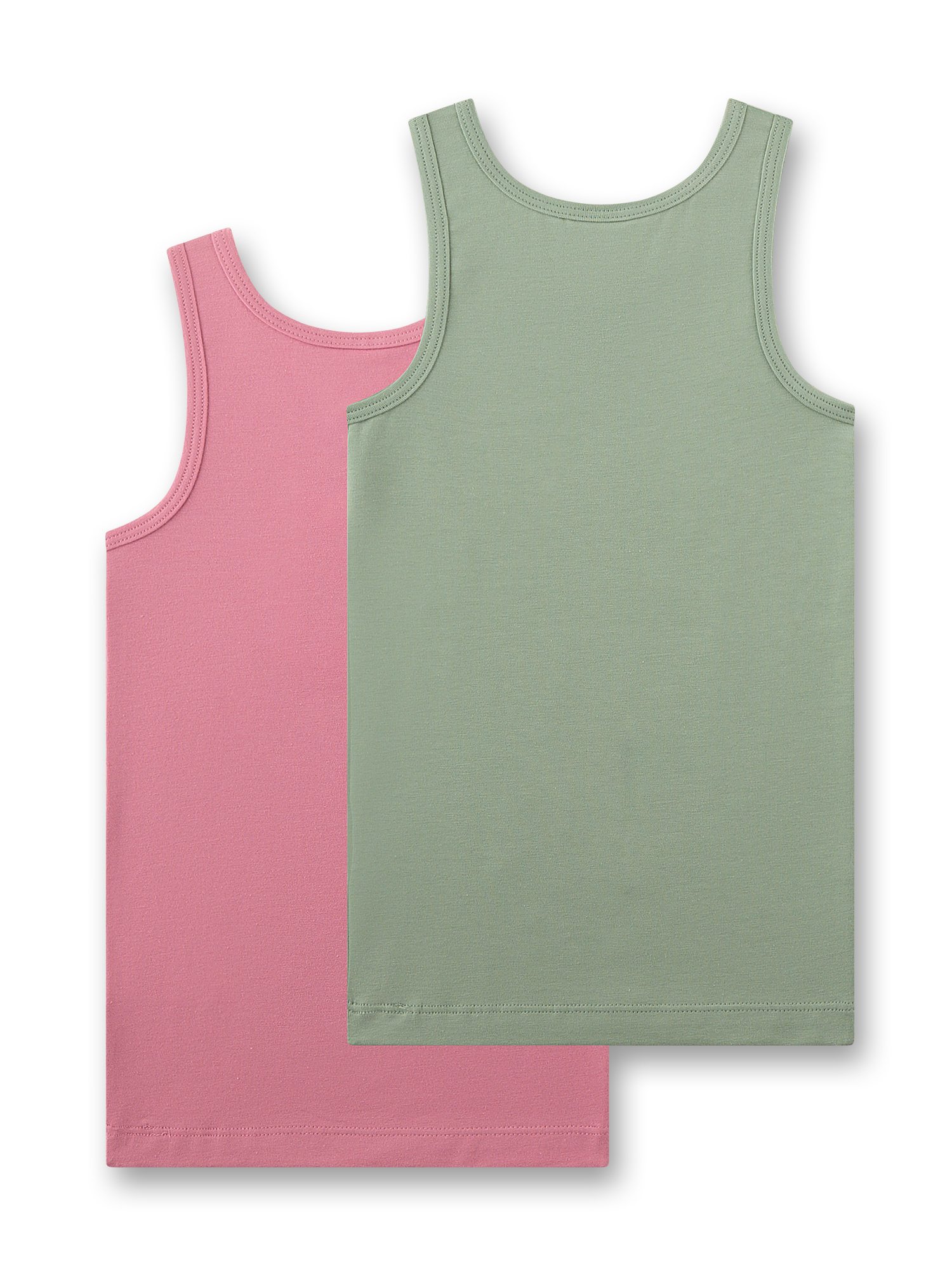 Tanktop, sleeveless, Zweier-Set, Pink, Grün