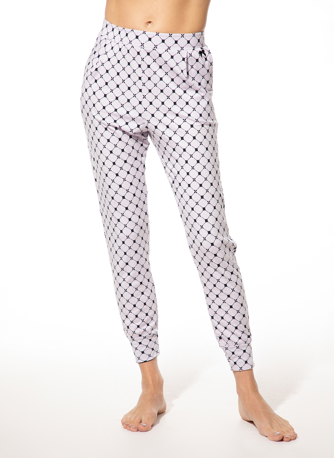 Damen Schlafhose rosa Rauten