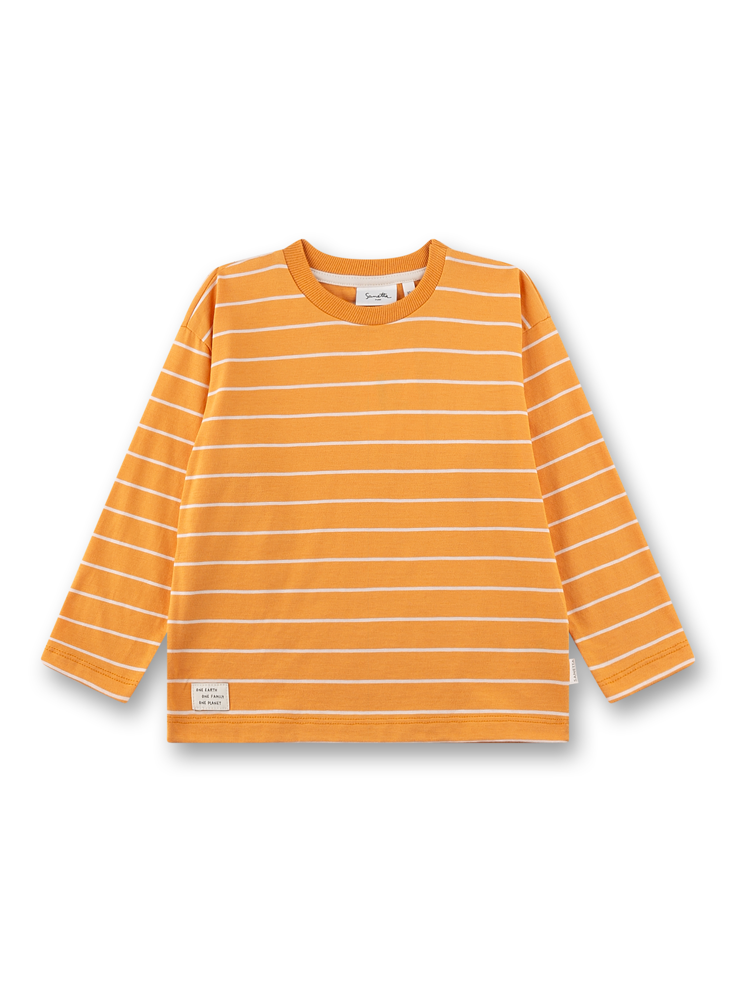Jungen-Langarmshirt gelb Ringel