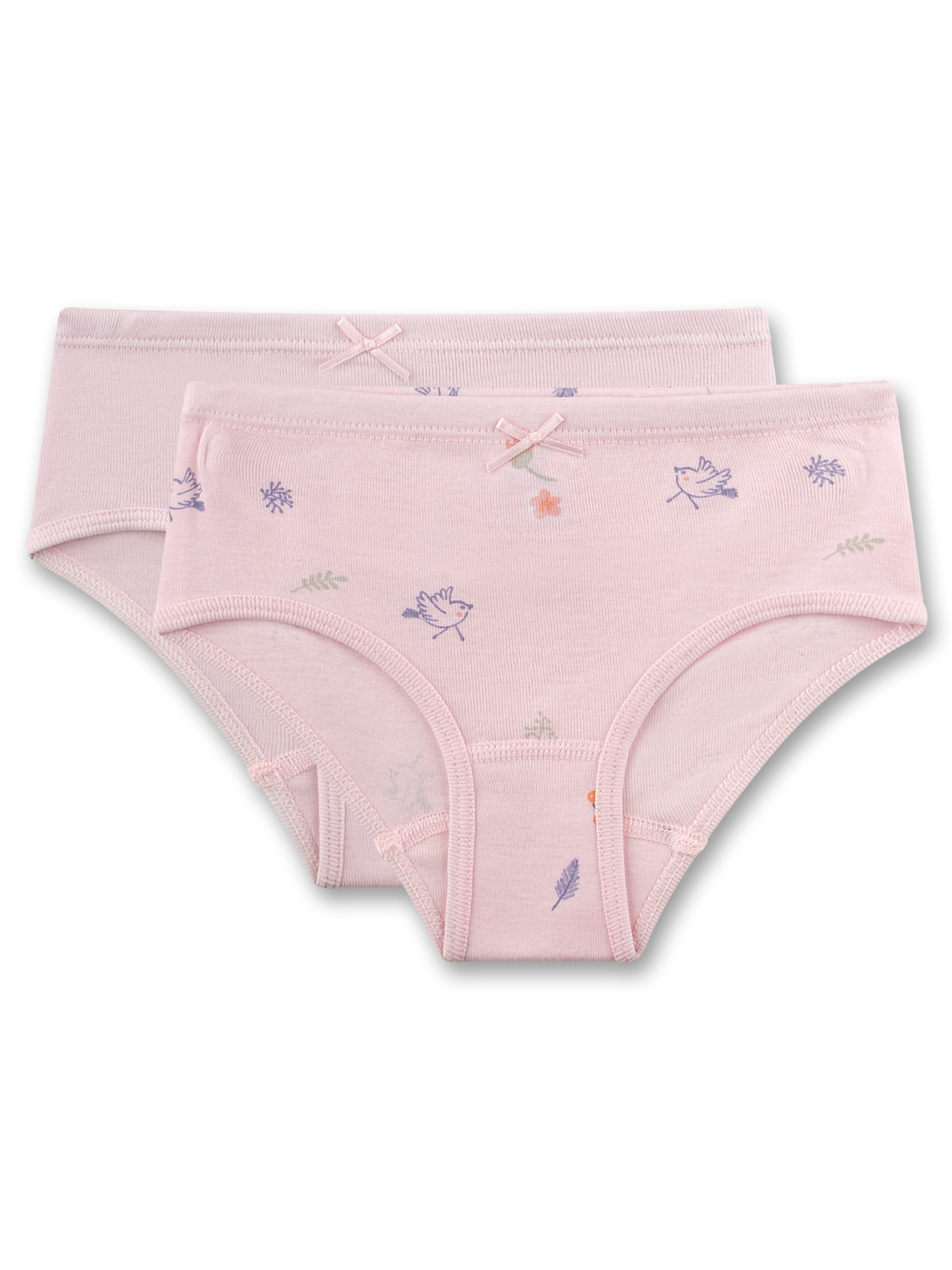 Mädchen-Hüftslip (Doppelpack) rosa Vögel