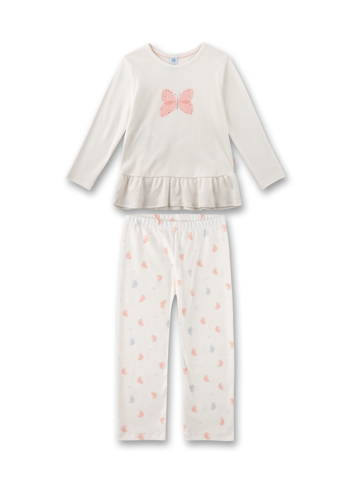 Mädchen-Schlafanzug lang Off-White