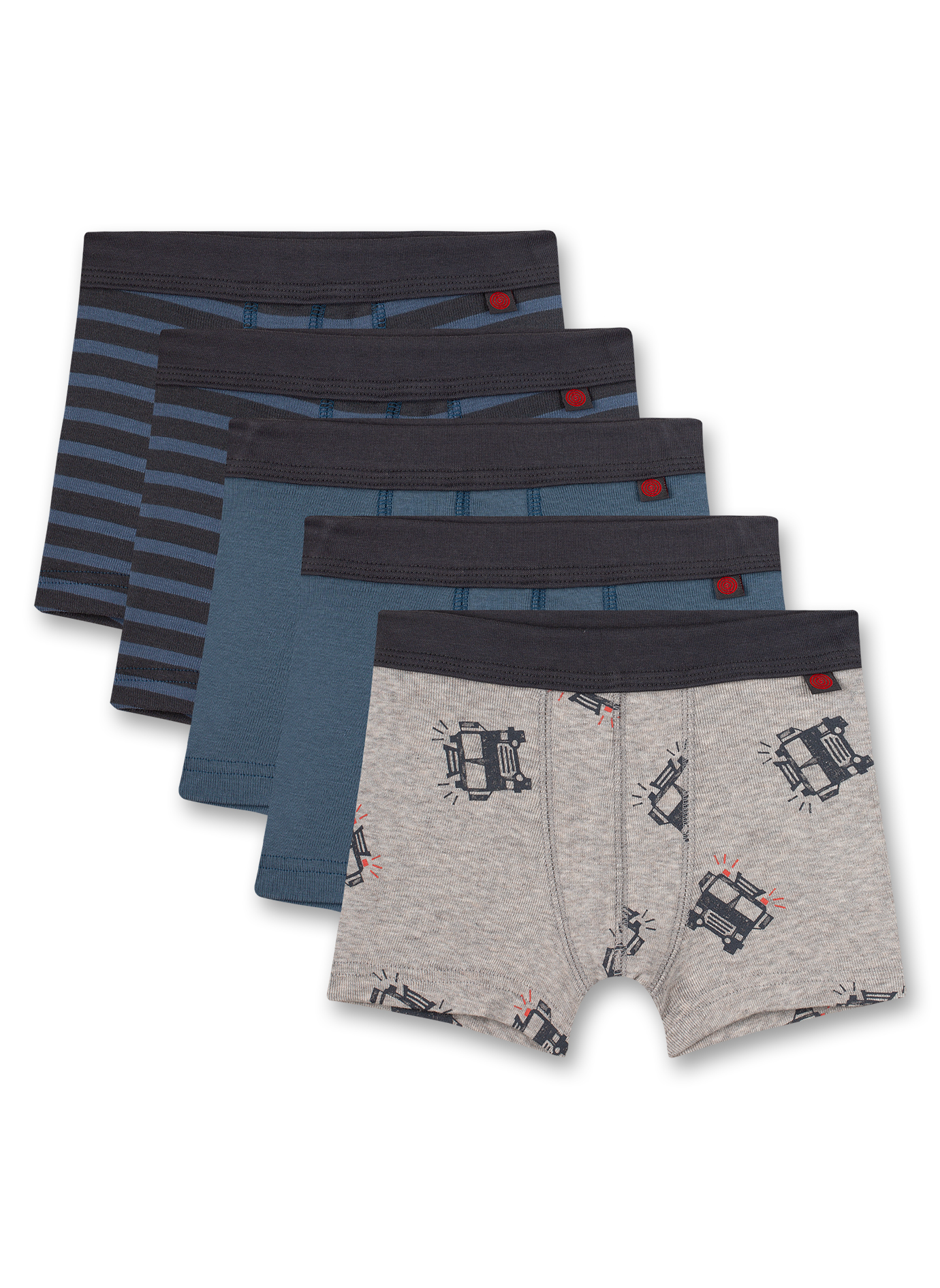 Jungen-Hipshorts (5er-Pack) Graumelange und Blau Truck