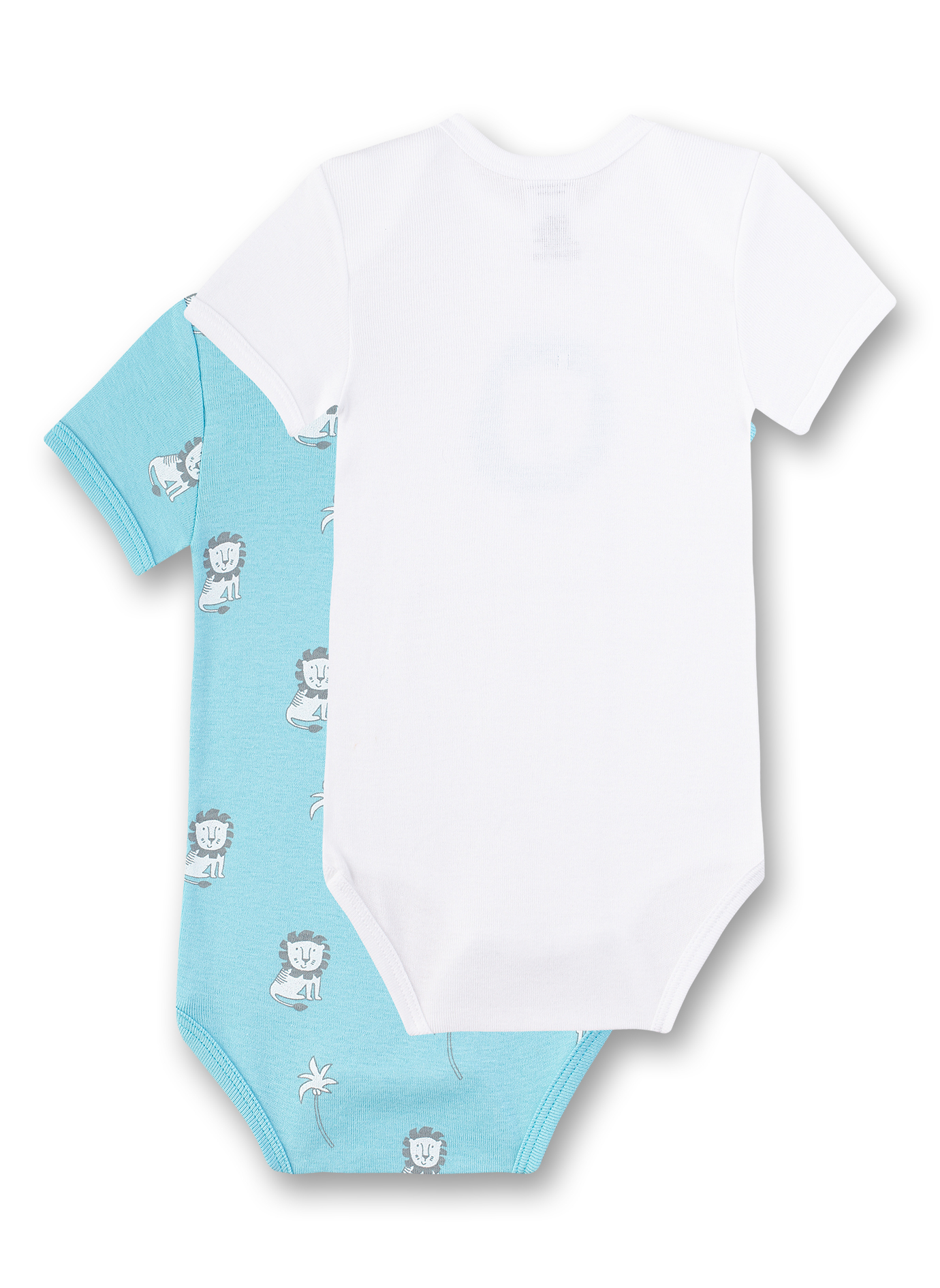 Body kurzarm (Doppelpack) Hellblau und Weiß Lion