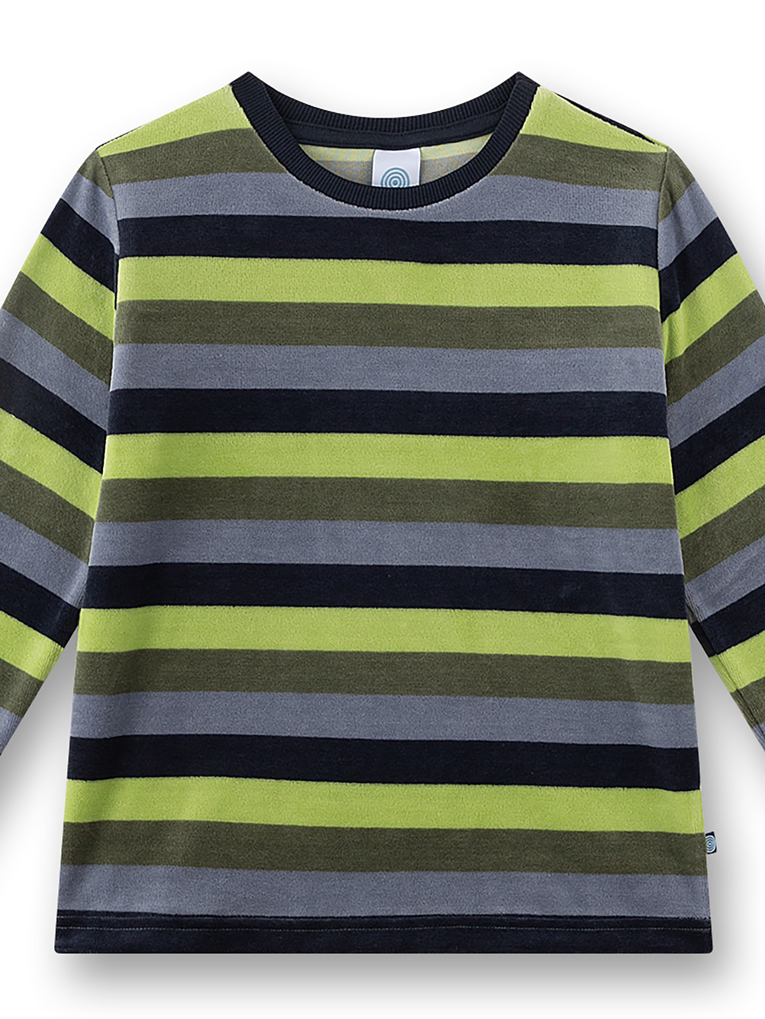 Streifenshirt, Langarm, Kinder, Baumwolle, Grün-Schwarz