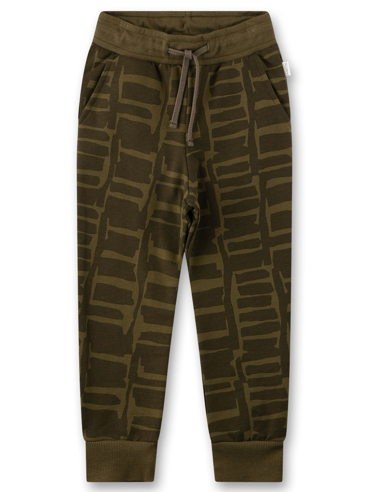 Jungen-Sweathose olivgrün gemustert