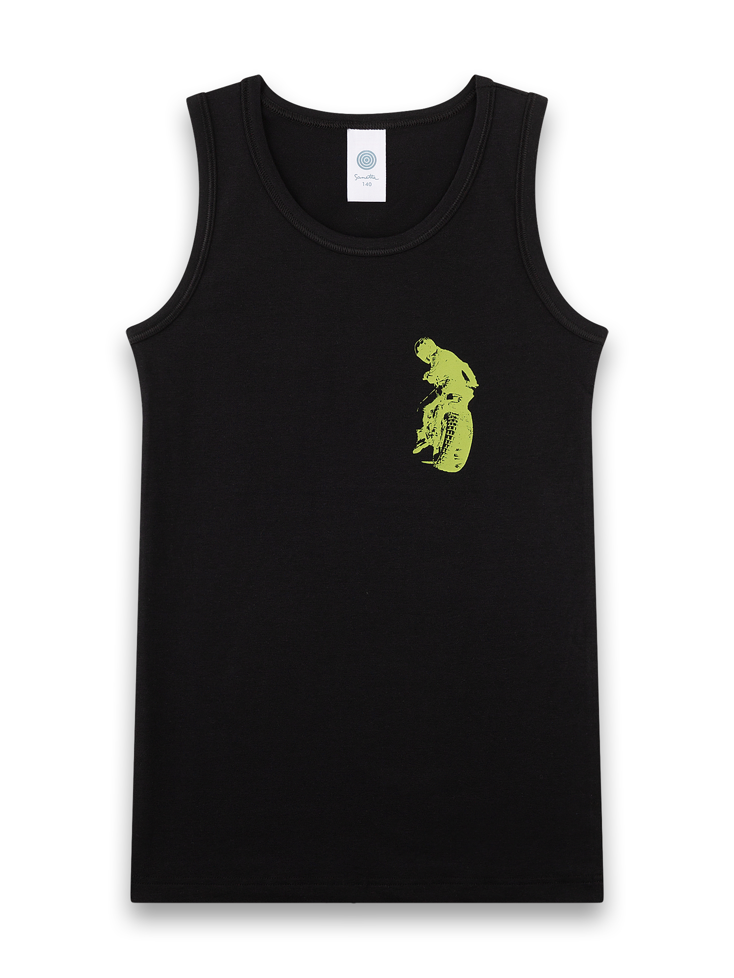 Tanktop, Schwarz, Motiv, neongrün, Kleidung