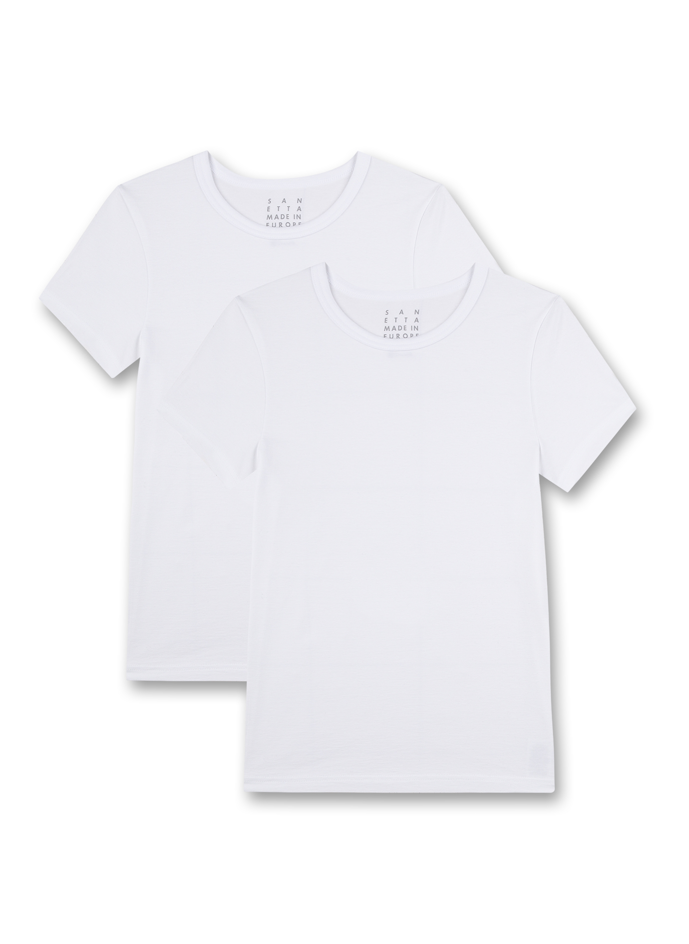 Unisex-Unterhemd kurzarm (Doppelpack) Weiß