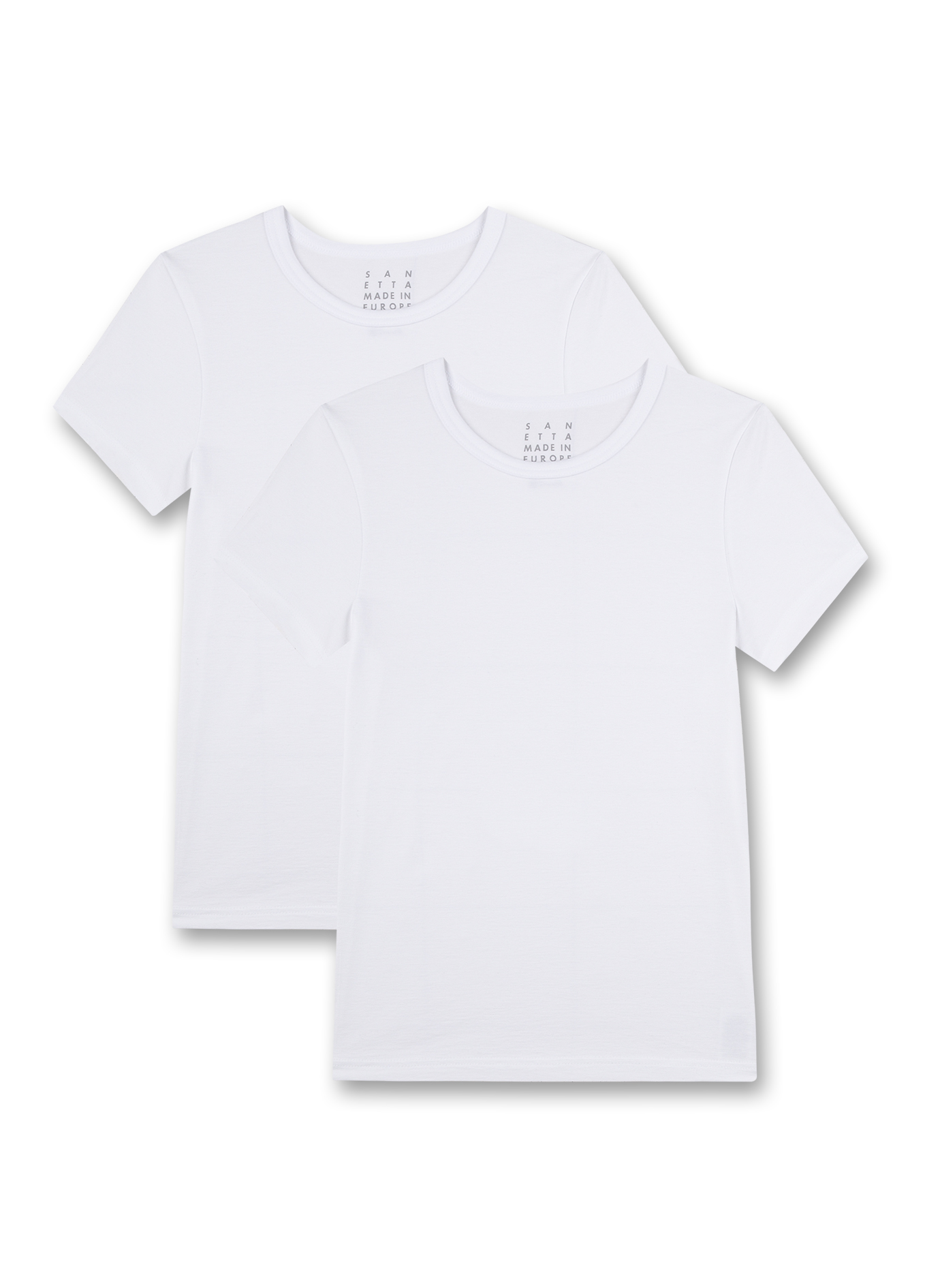 Unisex-Unterhemd kurzarm (Doppelpack) Weiß