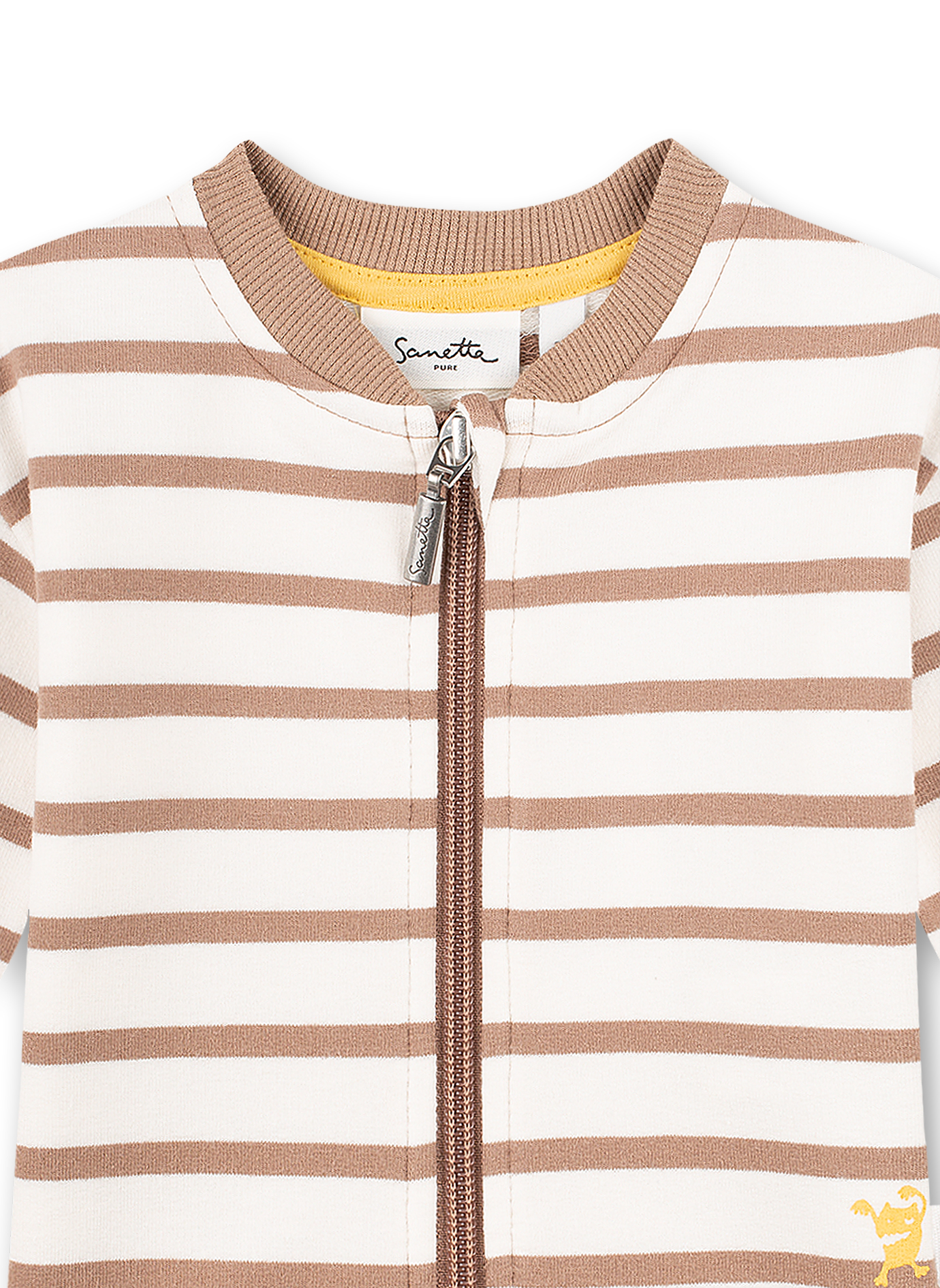 Jungen-Sweatjacke Braun Ringel