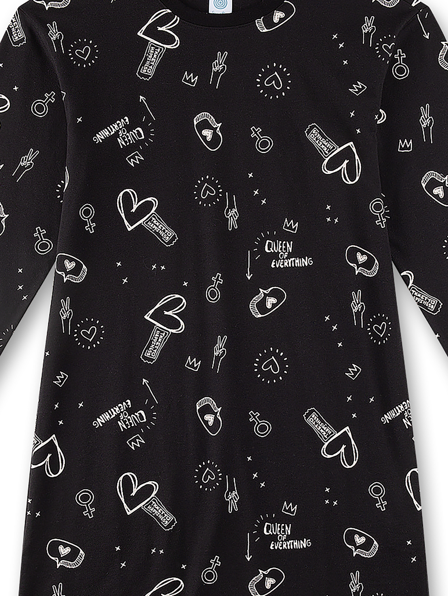t-shirt, schwarz, weiß-druck, grafik, muster