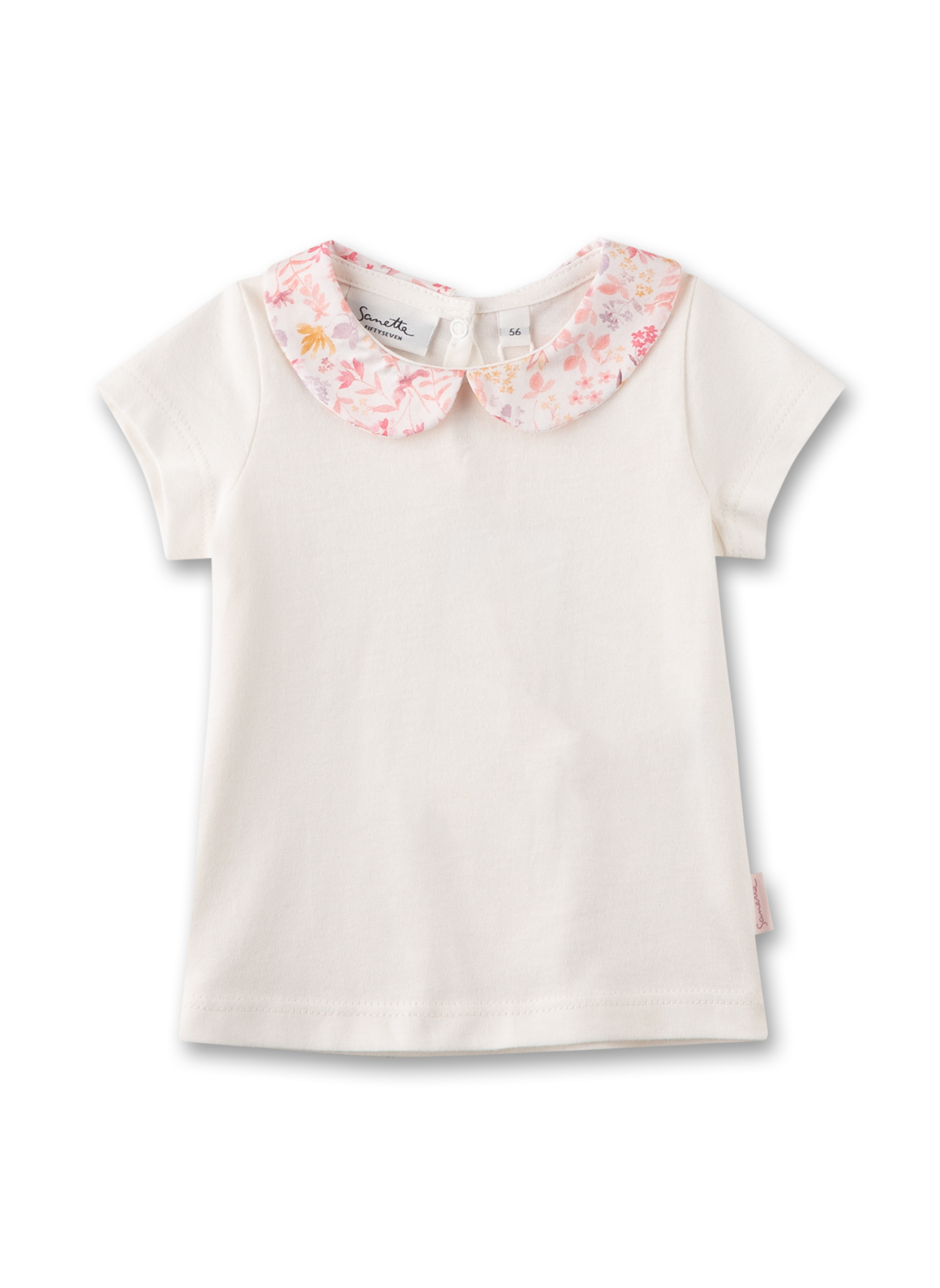 Mädchen T-Shirt Off-White mit Bubi-Kragen
