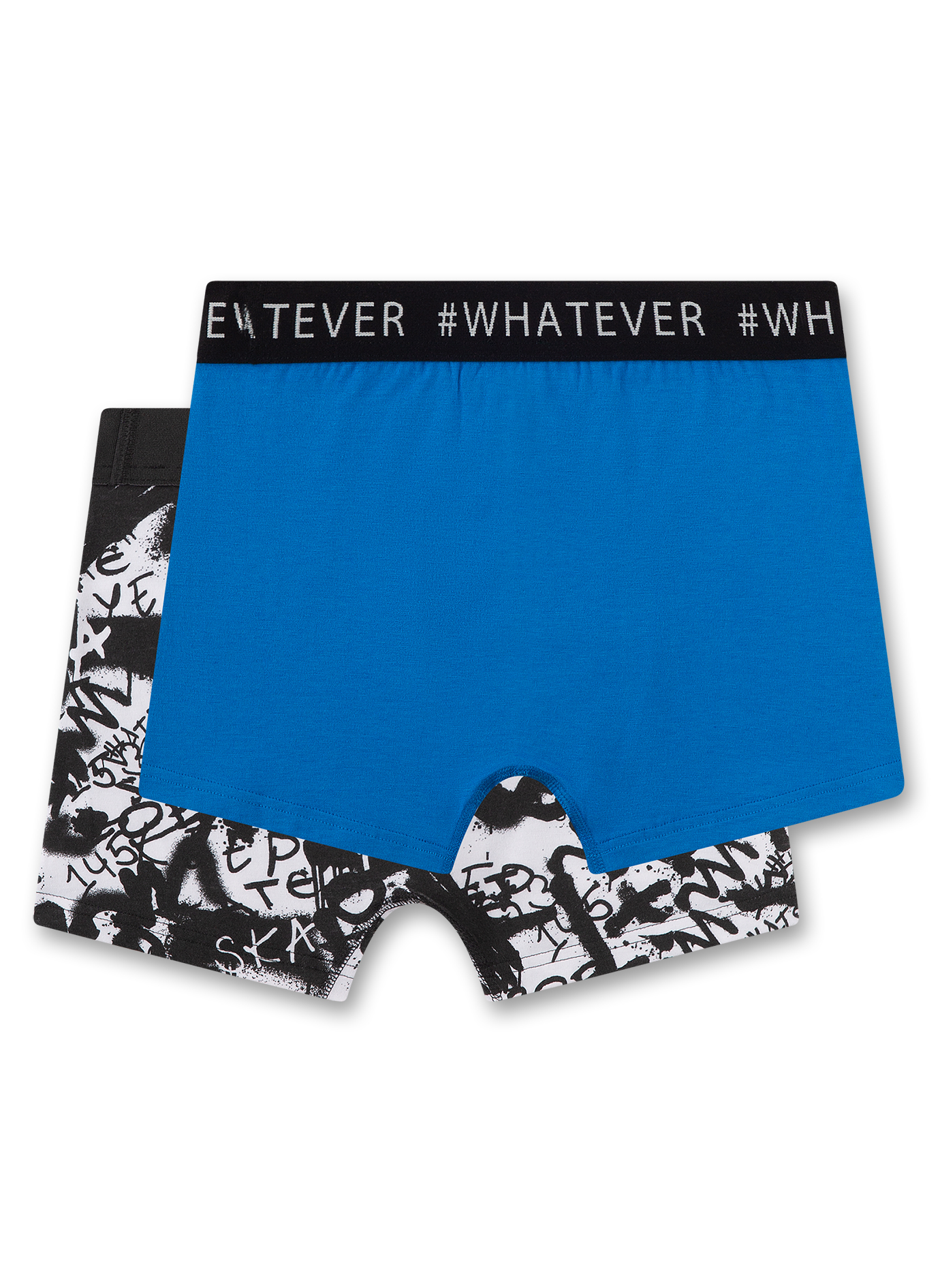 Jungen-Hipshorts (Doppelpack) Weiß & Blau