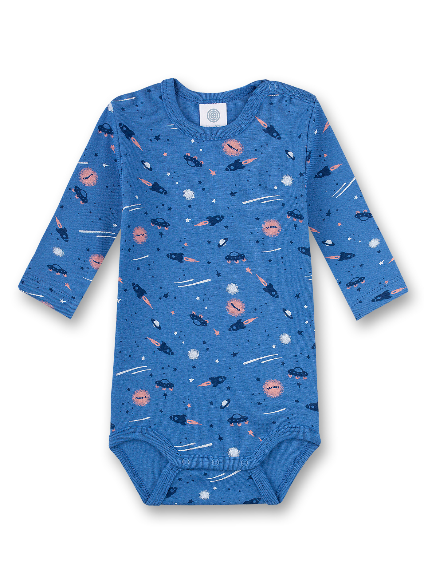 Jungen-Body langarm Blau To the moon