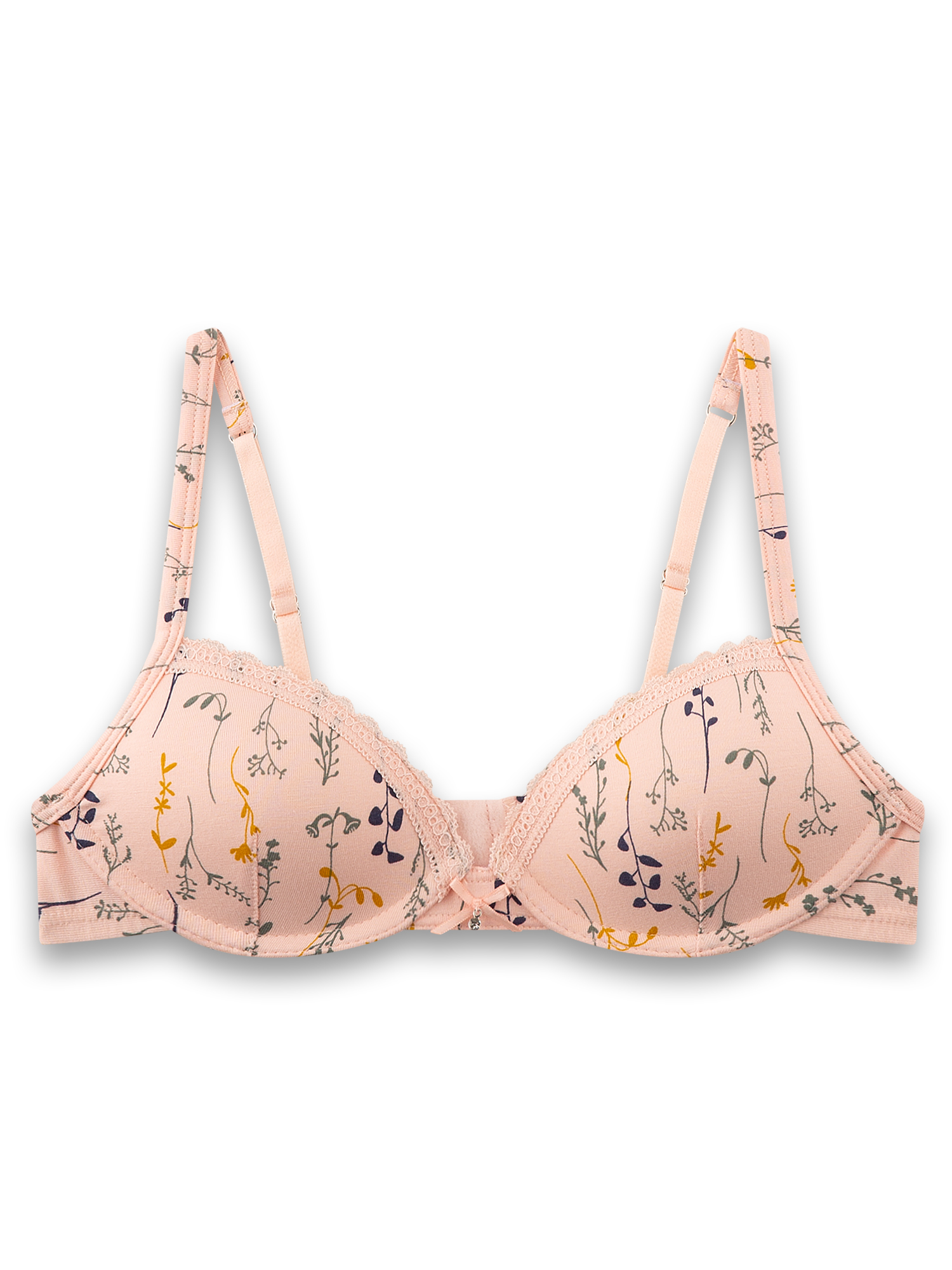 BH-BH, Push-up, Blumenmuster, Spitzenschnitt, Baumwolle