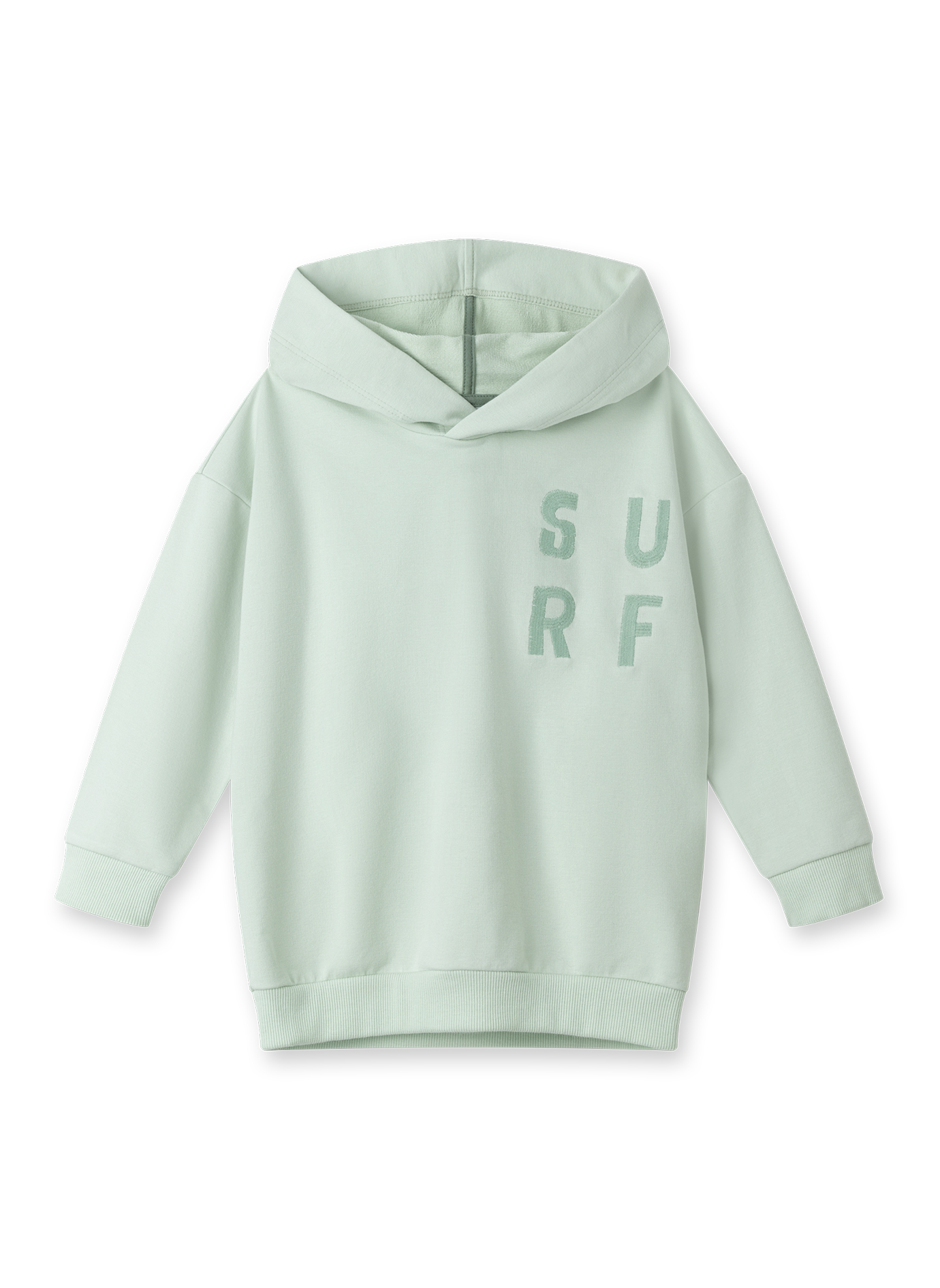 Jungen-Sweatshirt Grün mit Kapuze 