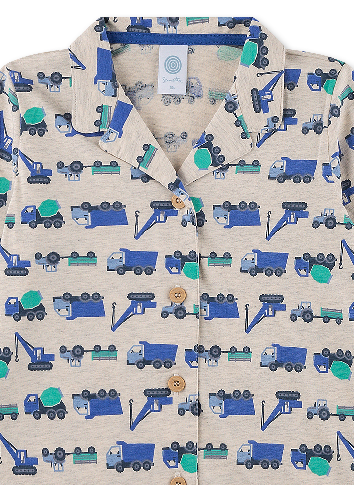 Hemd, Bedruckt, Baugeräte, Karo, Knopfdetail
