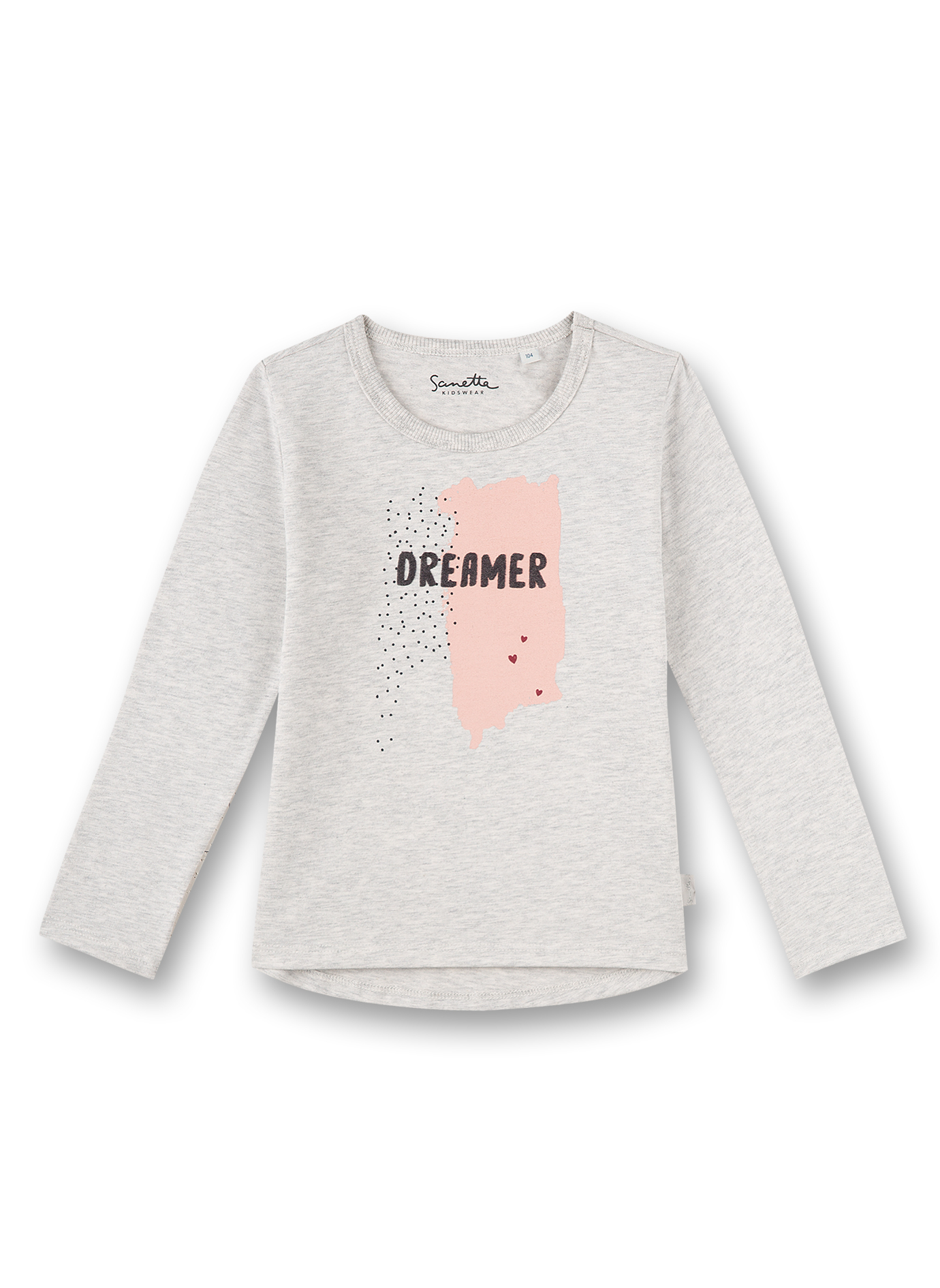 Mädchen-Shirt langarm Graumelange With all my Heart