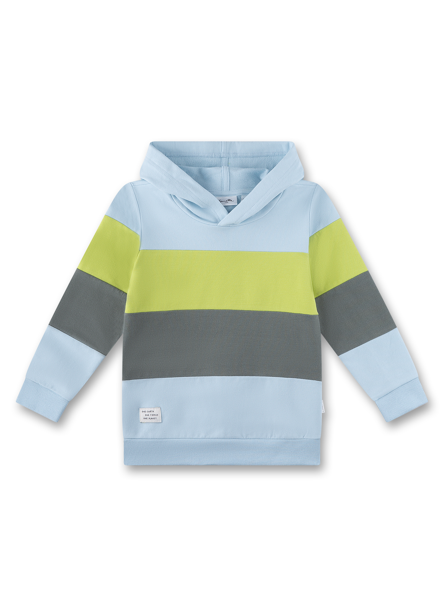 Jungen-Kapuzensweatshirt blau gestreift