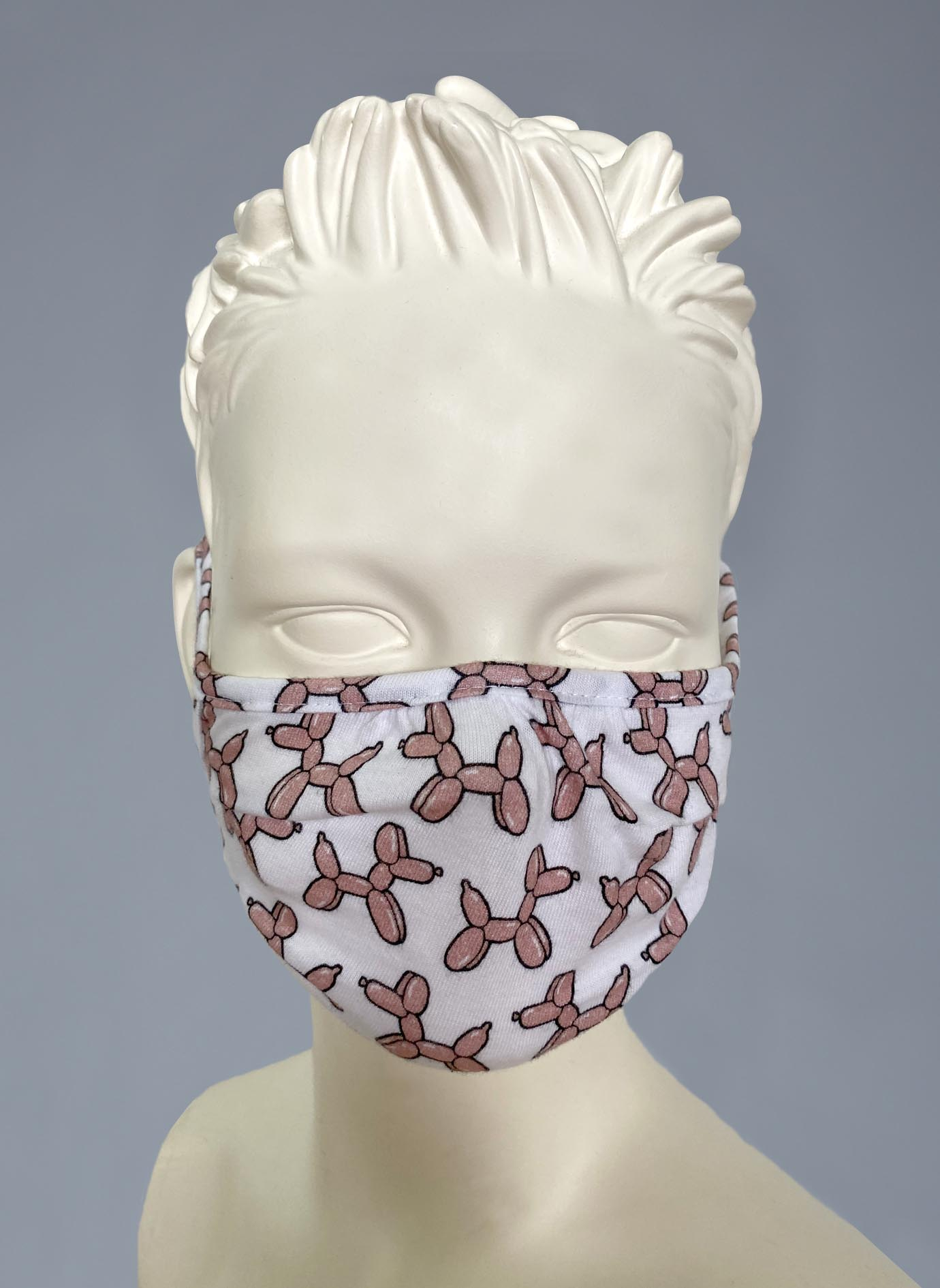 Wiederverwendbare Mund-Nasen-Maske Kinder Doppelpack Weiß Allover