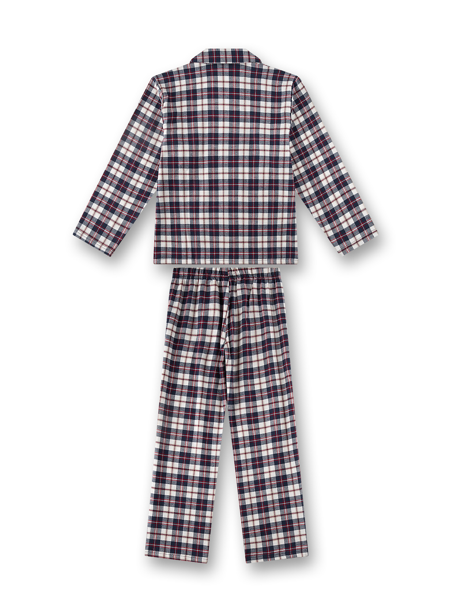 Schlafanzug, Zweiteiler, kariert, Langarmshirt, lange Hose