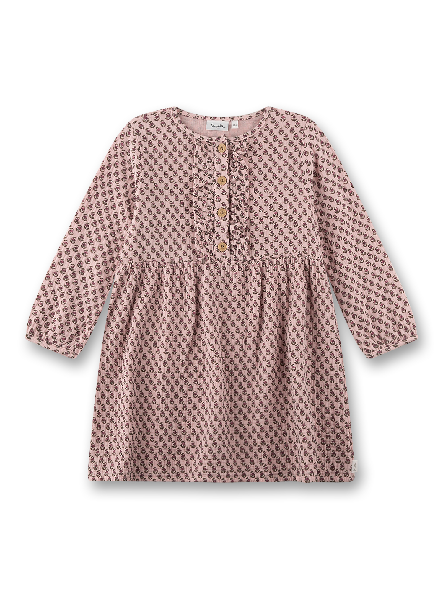 Mädchen-Kleid rosa Blumen aus Musselin