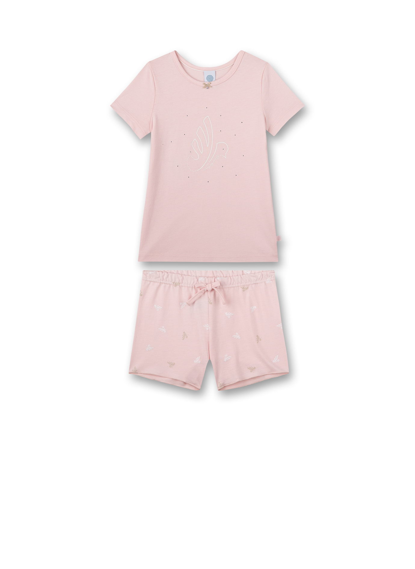 Mädchen-Schlafanzug kurz Rosa Little Birdie