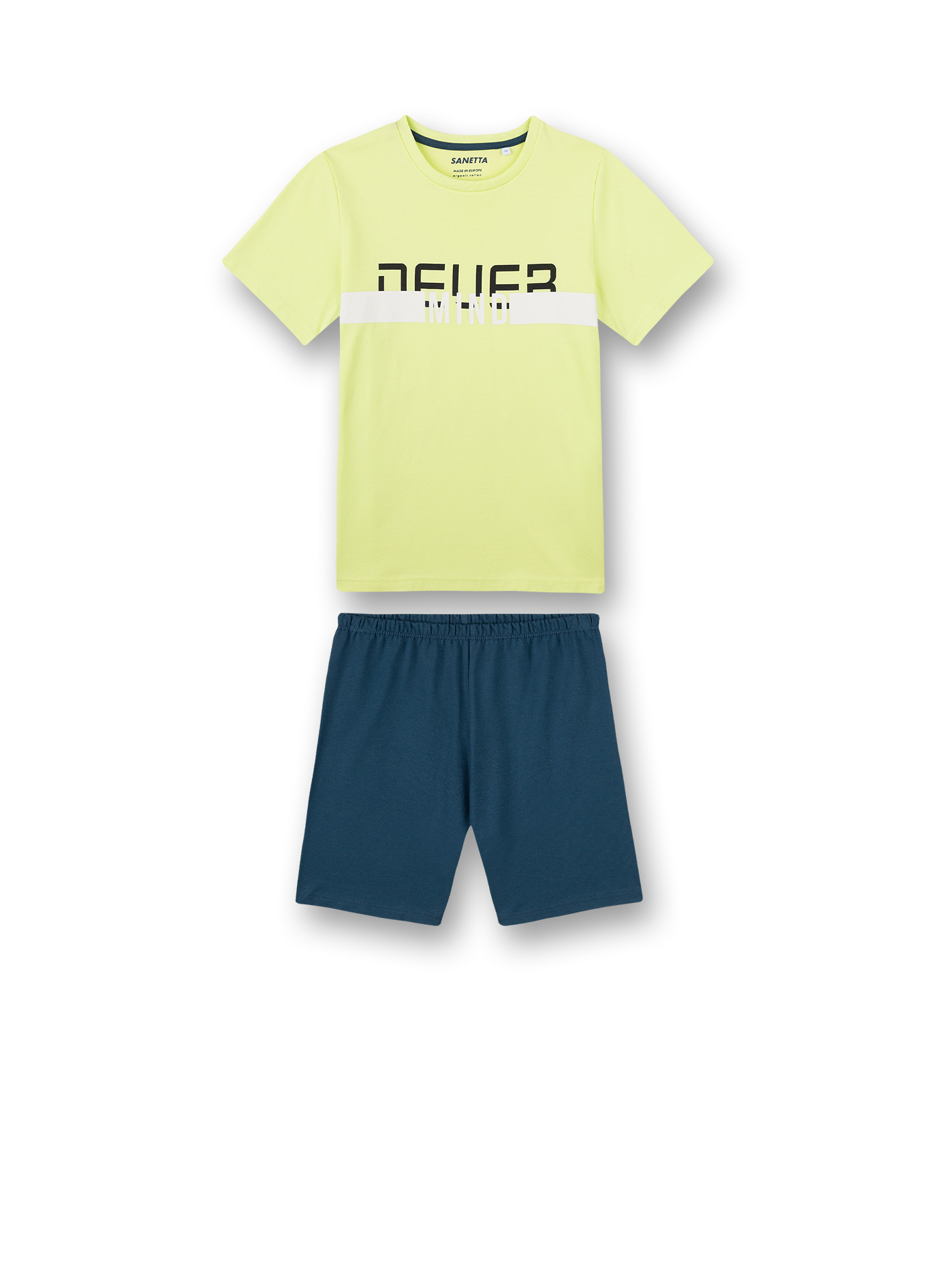 Jungen-Schlafanzug kurz Lime-Gelb Skate