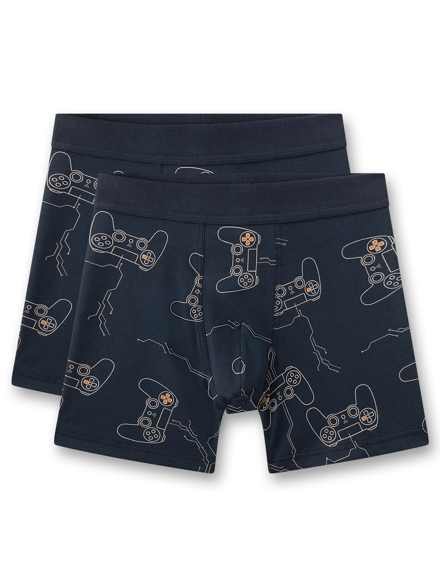 Jungen-Hipshorts (Doppelpack) dunkelblau Gaming