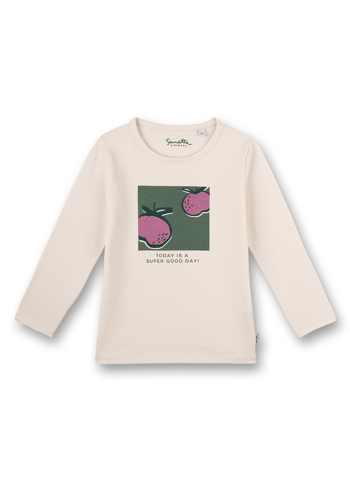 Mädchen-Shirt langarm Beige Sweat Fruits