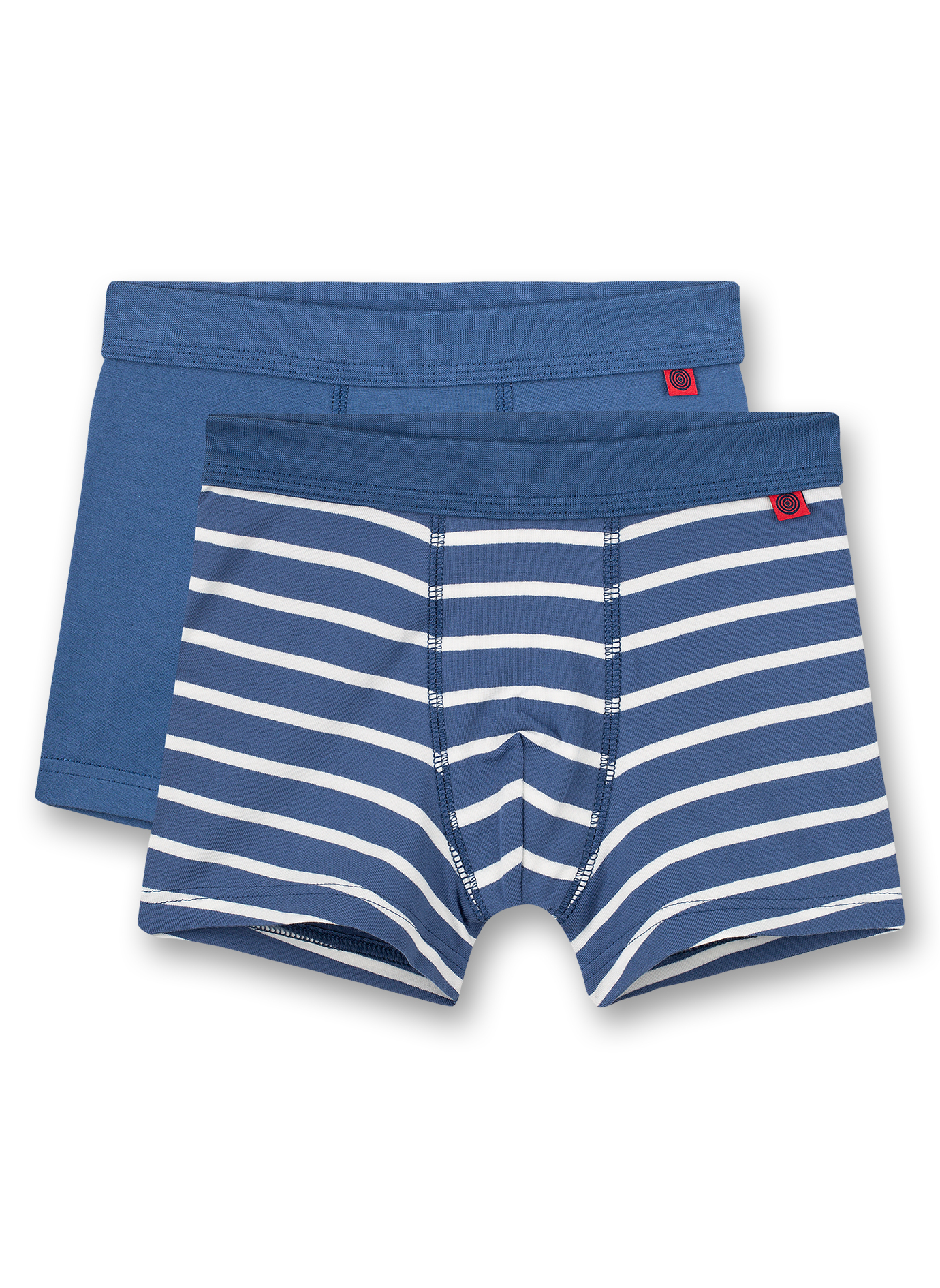 Jungen-Shorts (Doppelpack) Blau und Blau Ringel