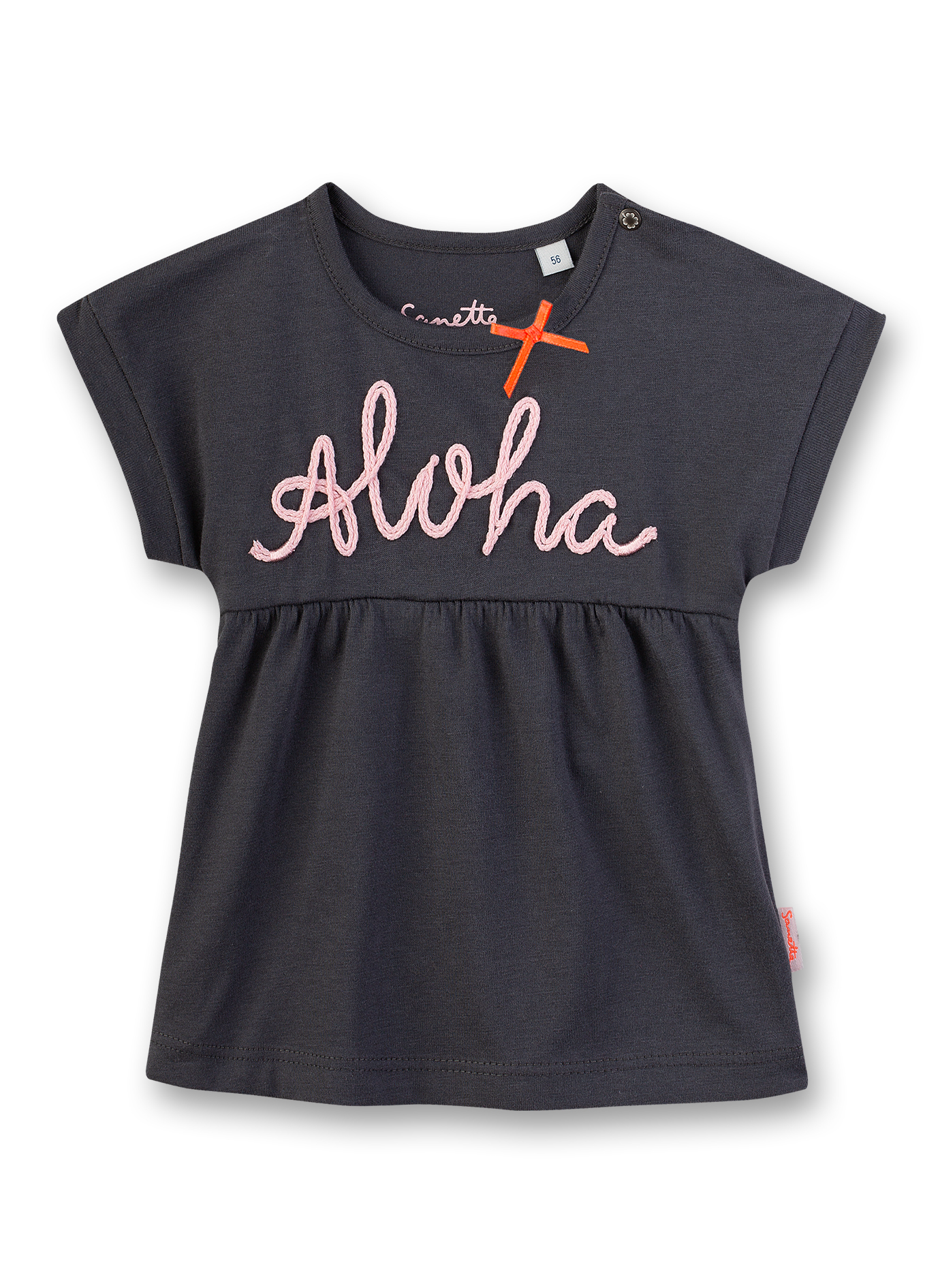 Mädchen T-Shirt Dunkelgrau Aloha