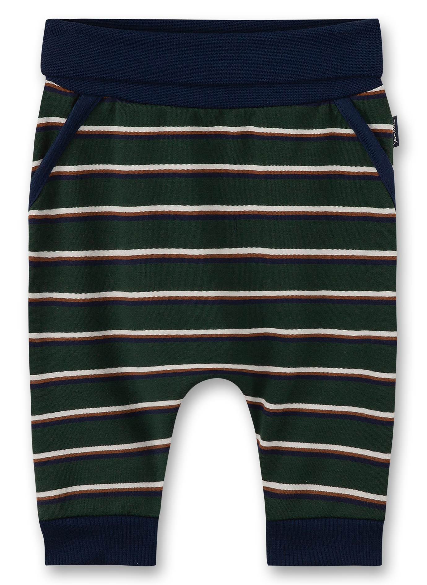 Jungen-Sweathose Grün Ringel Little Teddy