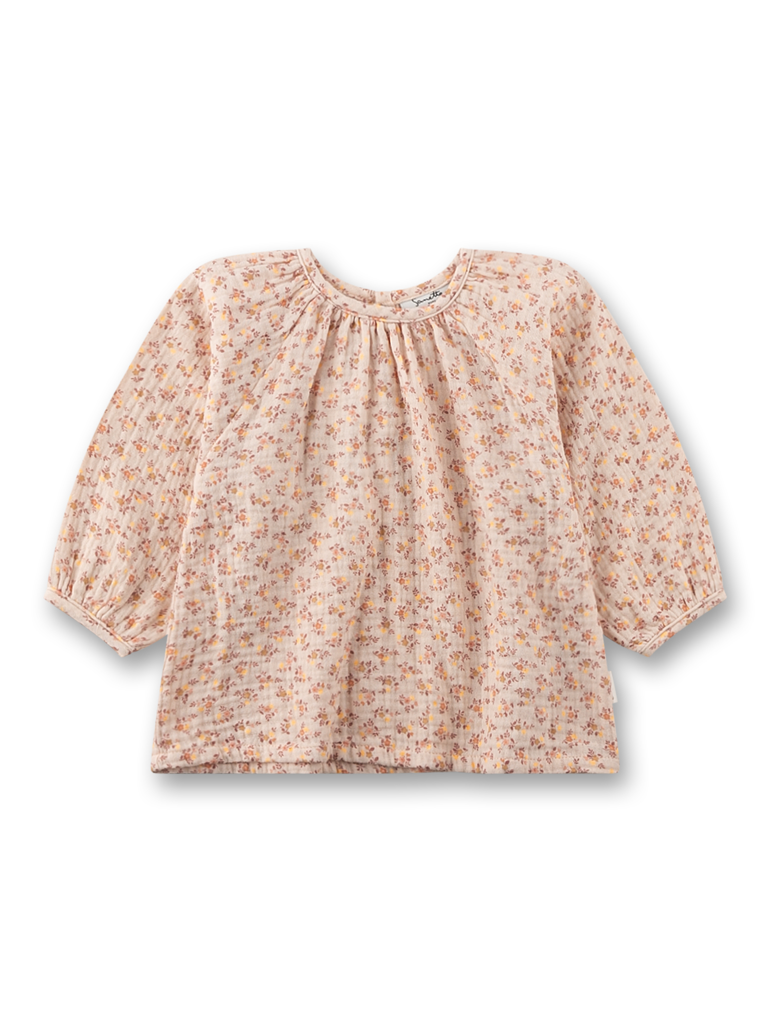 Mädchen-Bluse rosa Blumen aus Musselin