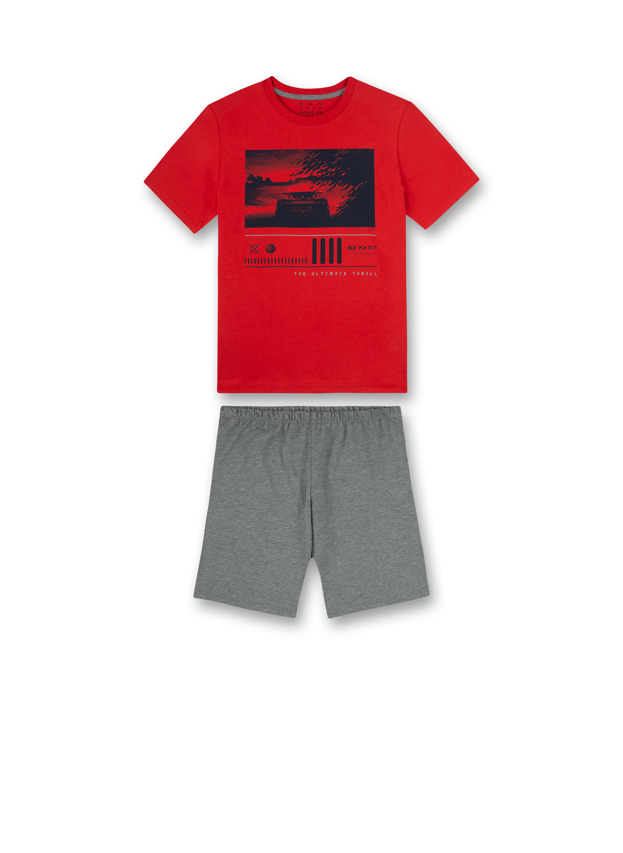 Jungen-Schlafanzug kurz Rot