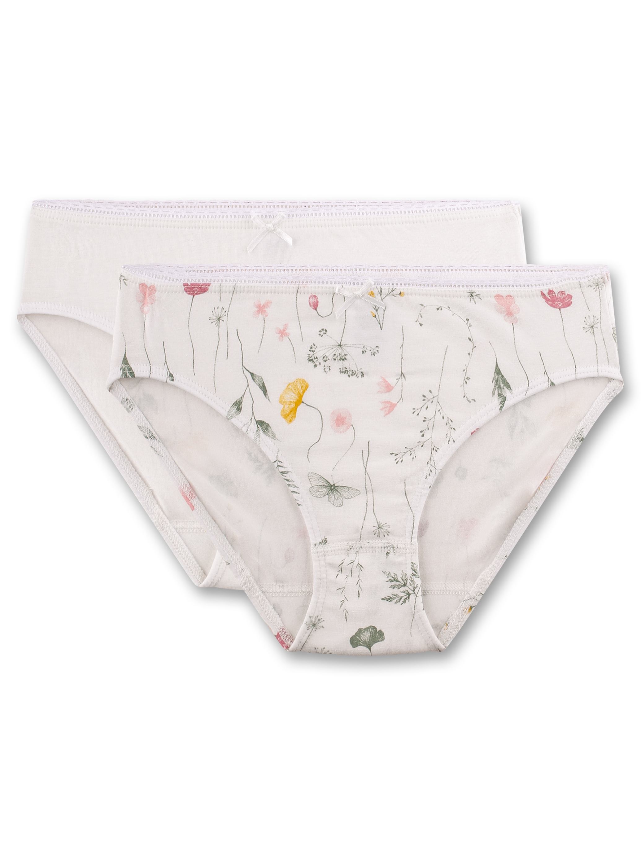 Mädchen-Rioslip (Doppelpack) beige Blumen