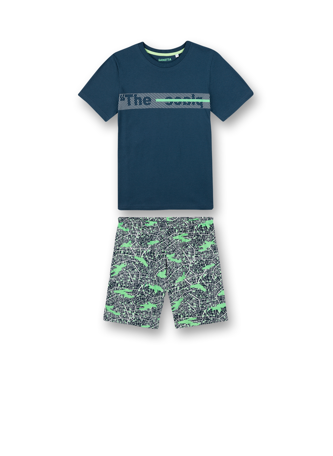 Jungen-Schlafanzug kurz Blau Big City Life