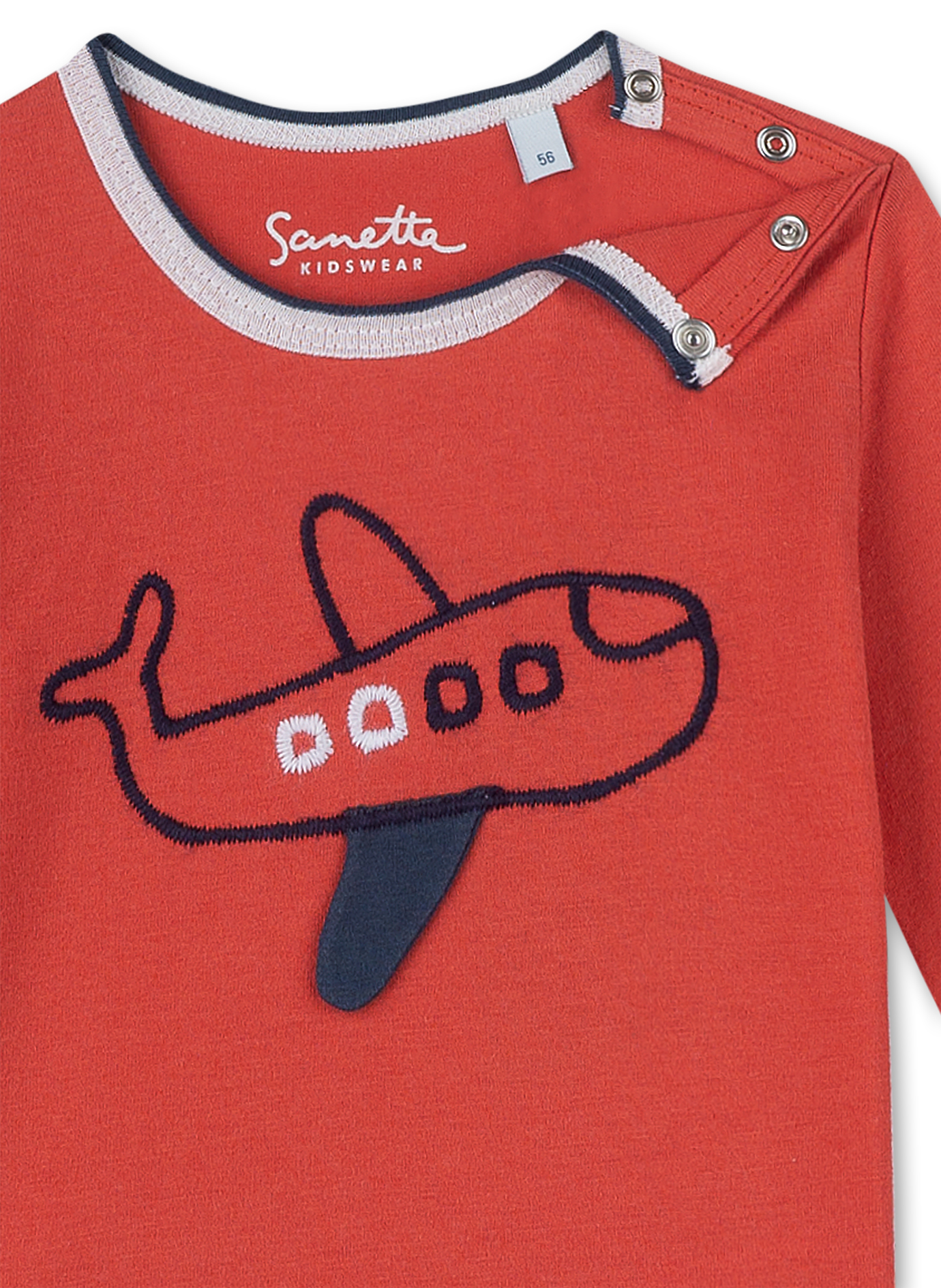 Jungen-Shirt langarm Orange Let's fly