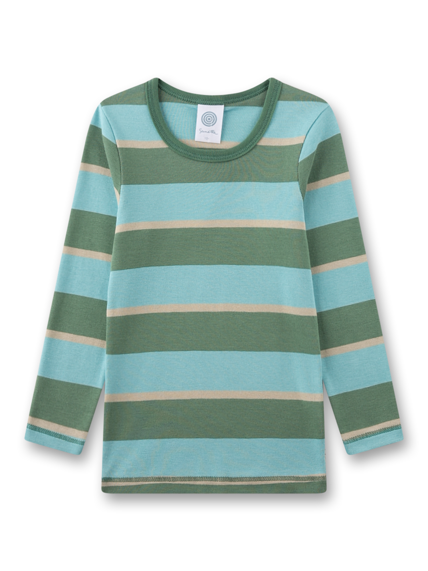 Jungen-Unterhemd lang blau Streifen