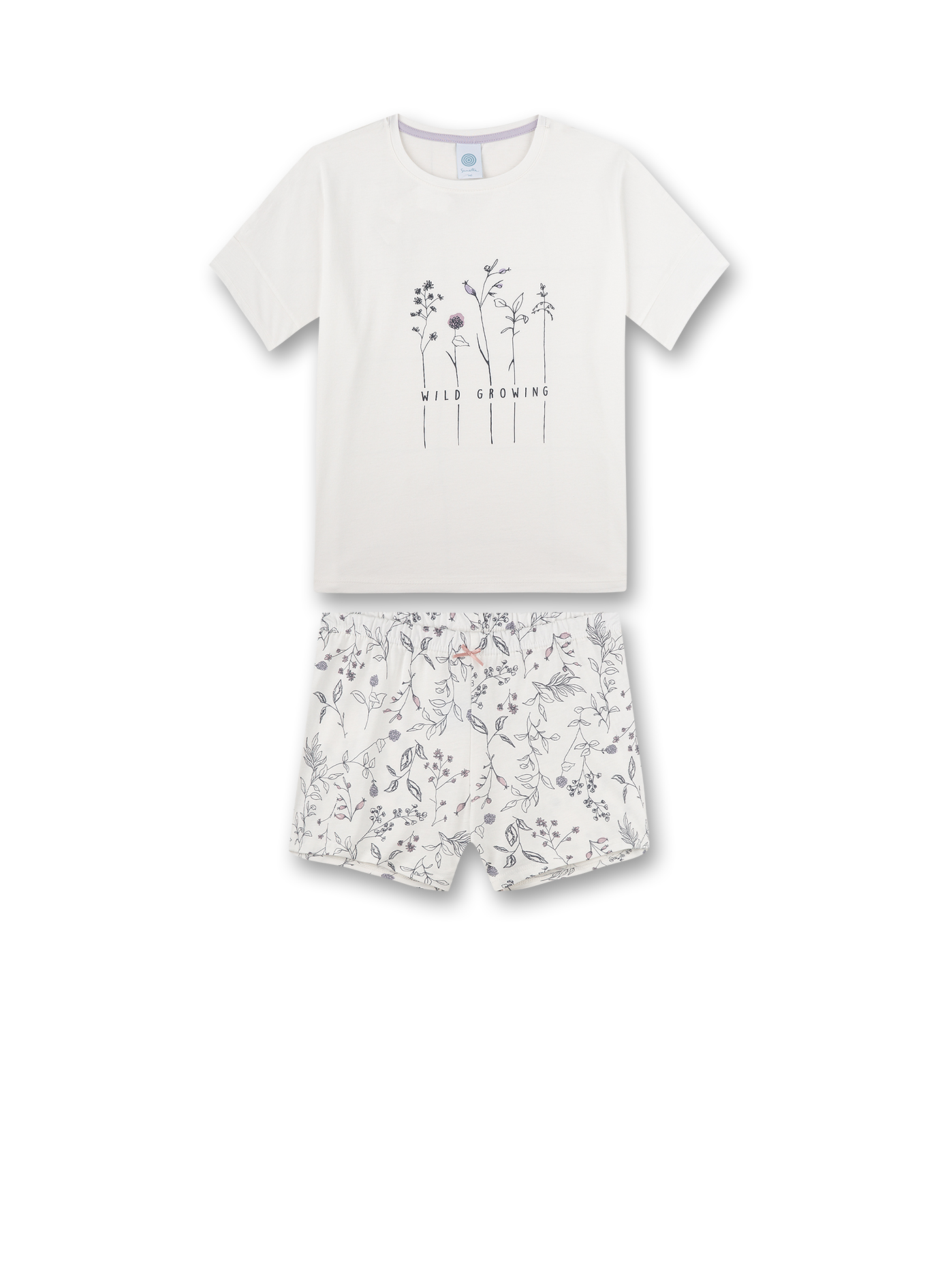 Mädchen-Schlafanzug kurz Off-White