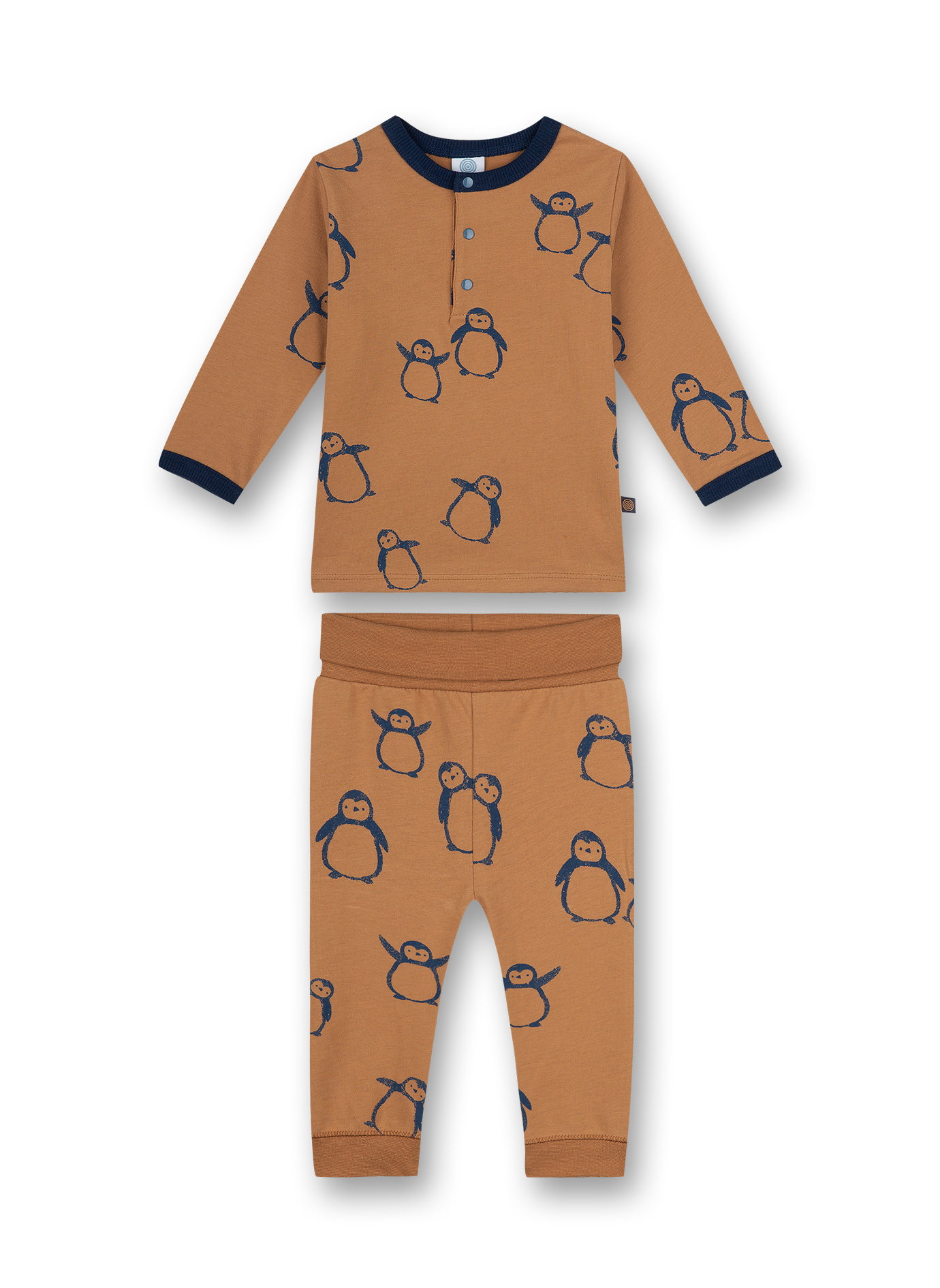 Jungen-Schlafanzug Braun Pinguin